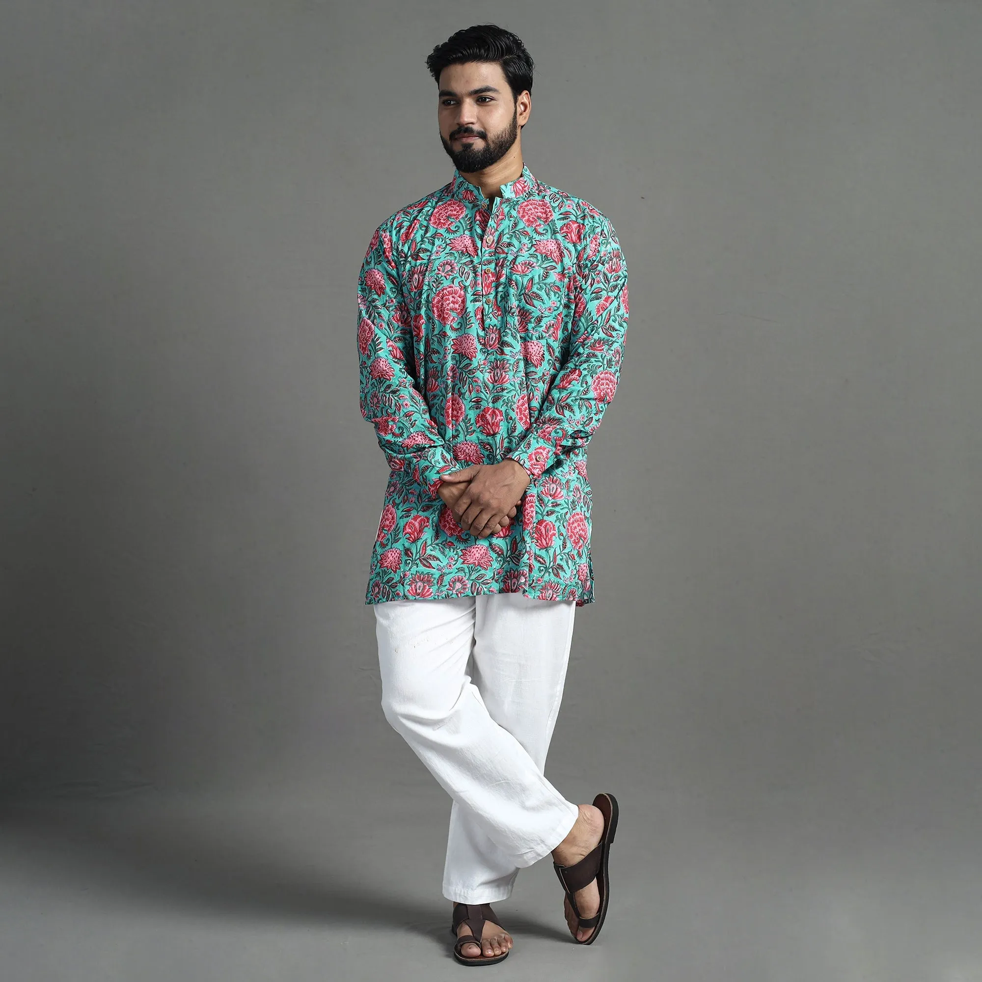 Block Print Cotton Sanganeri Kurta for Men (Short) 02 sold by Itokri product image thumbnail 2