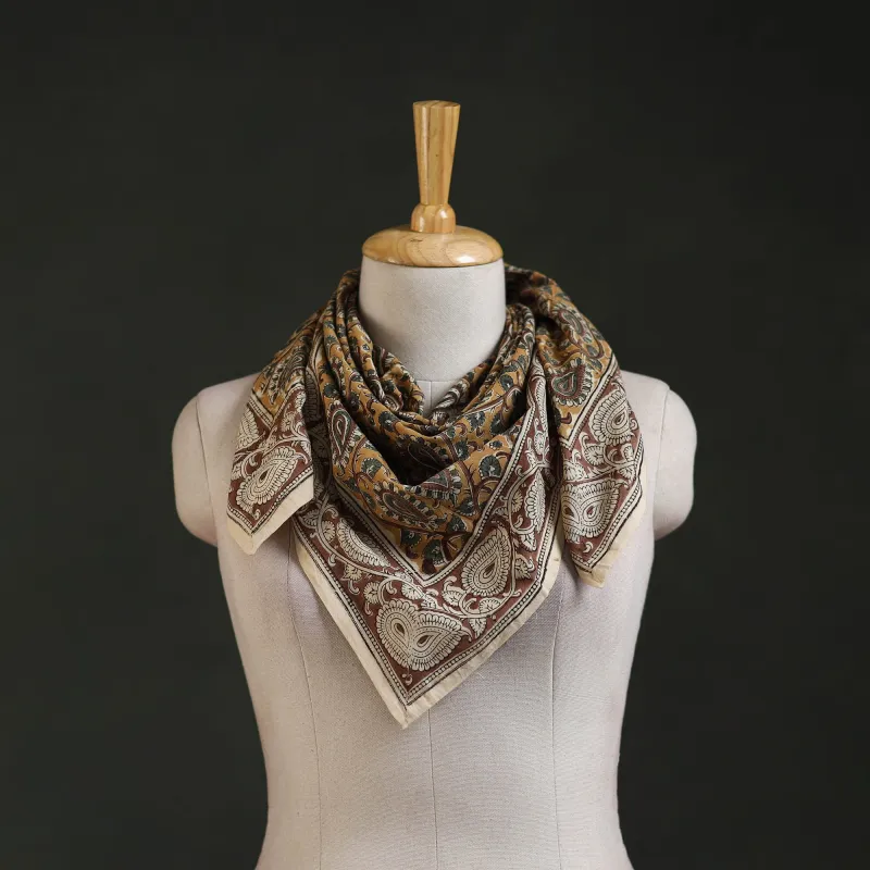 Pedana Kalamkari Hand Block Print Natural Dyed Cotton Scarf 37 made by Itokri