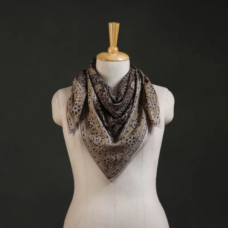 Pedana Kalamkari Hand Block Print Natural Dyed Cotton Scarf 26 made by Itokri