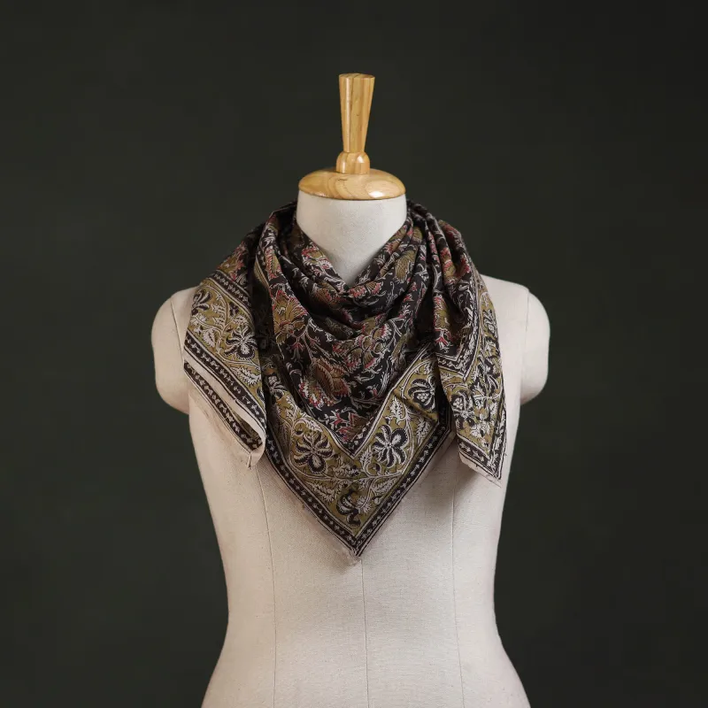 Pedana Kalamkari Hand Block Print Natural Dyed Cotton Scarf 57 made by Itokri