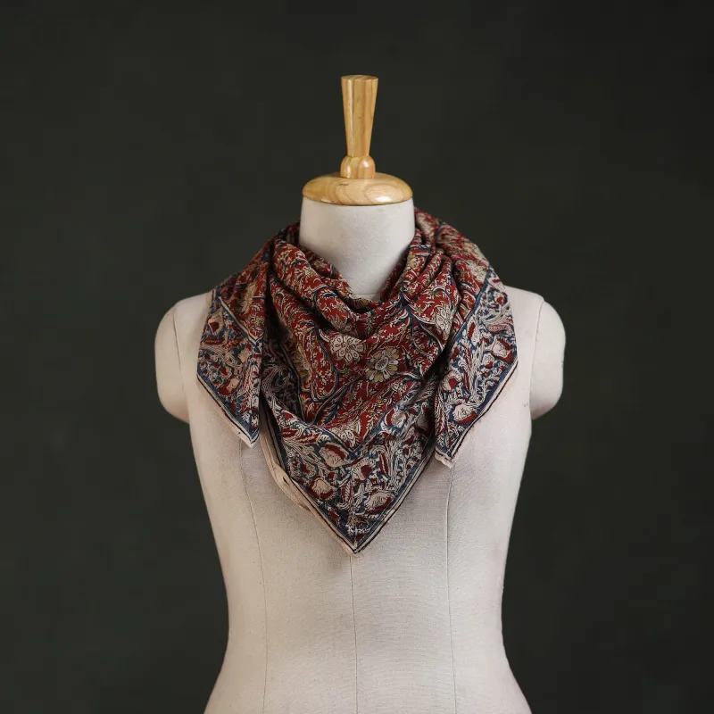 Pedana Kalamkari Hand Block Print Natural Dyed Cotton Scarf 82 made by Itokri
