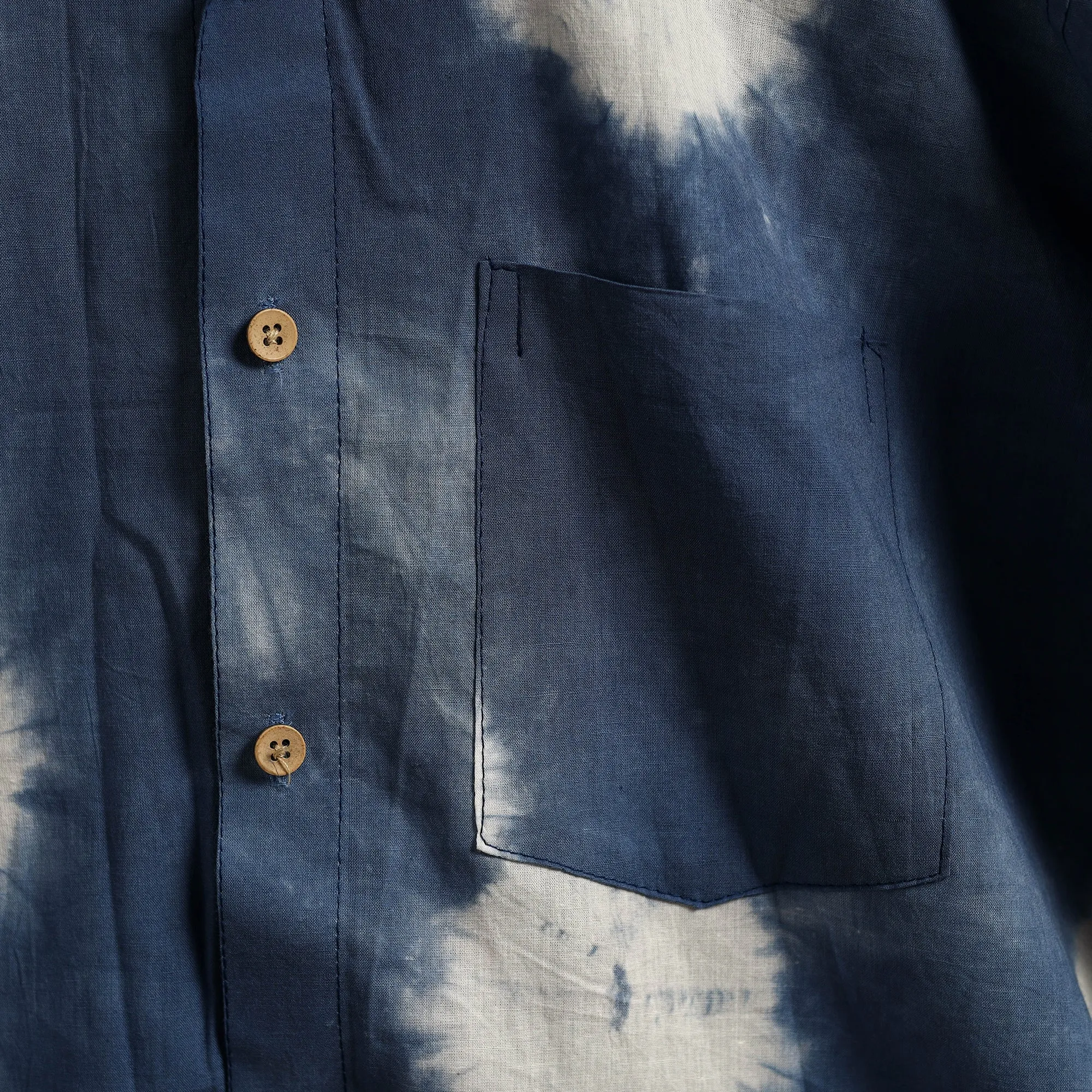 Blue - Pure Cotton Full Sleeve Tie-Dye Men Shibori Shirt 48 sold by Itokri product image thumbnail 4
