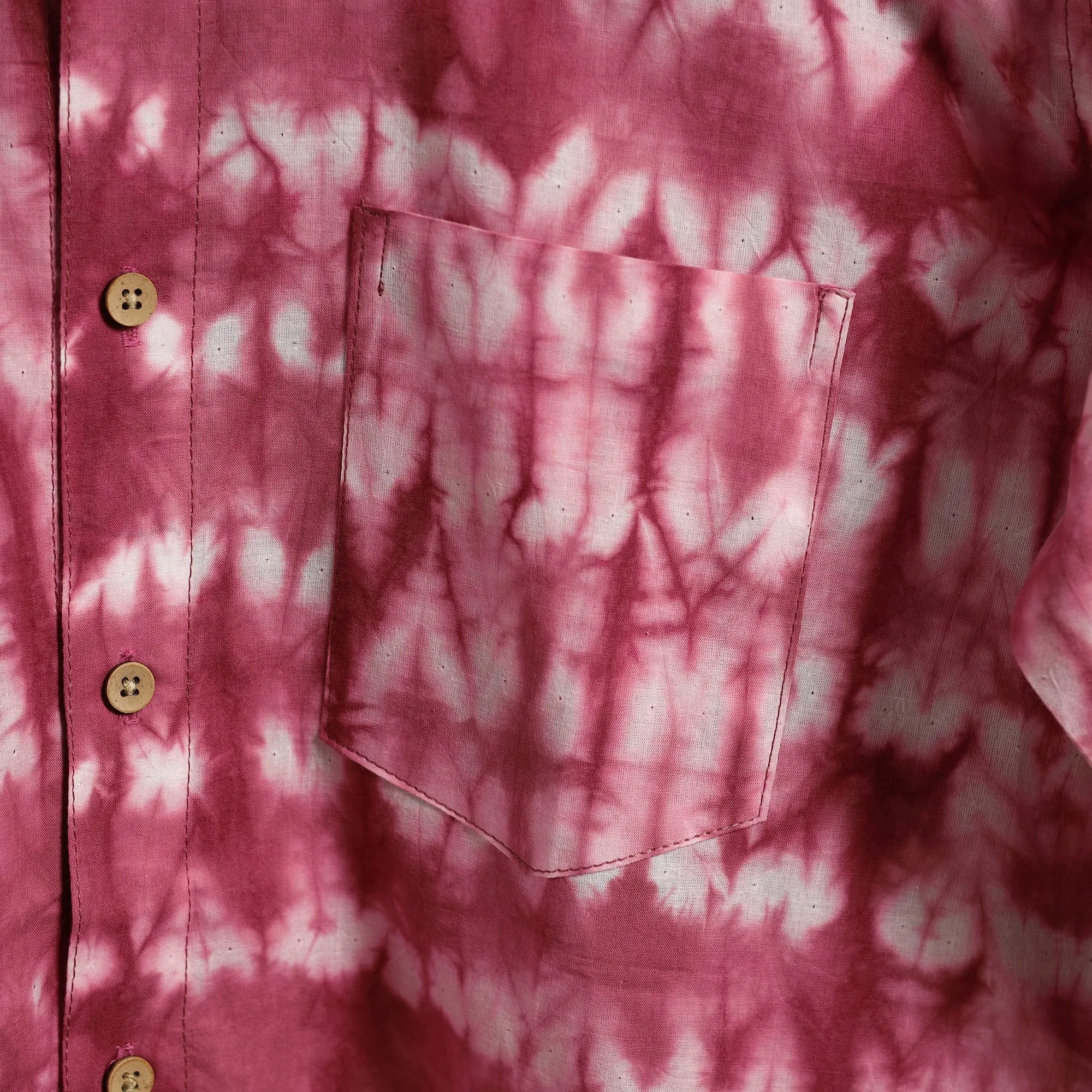 Pink - Pure Cotton Full Sleeve Tie-Dye Men Shibori Shirt 24 sold by Itokri product image thumbnail 5