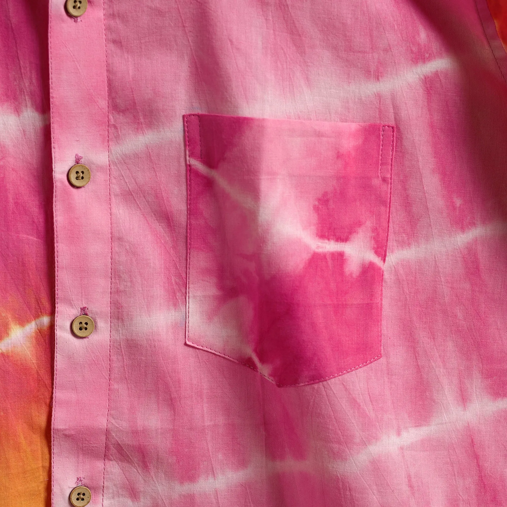 Multicolor - Pure Cotton Half Sleeve Tie-Dye Men Shibori Shirt 49 sold by Itokri product image thumbnail 5