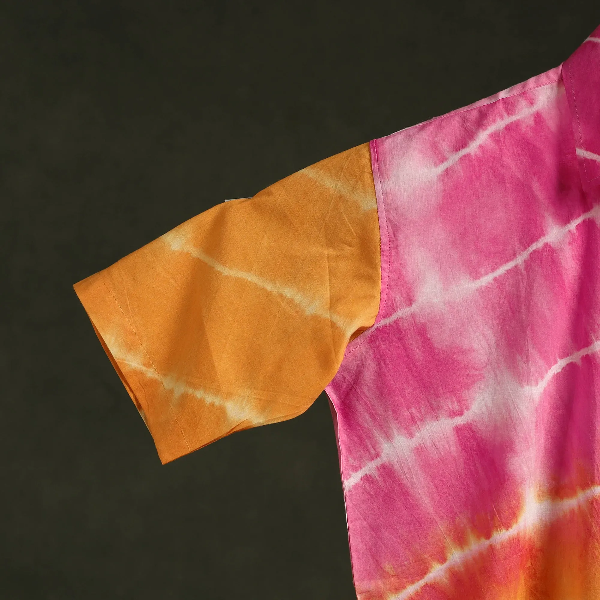 Multicolor - Pure Cotton Half Sleeve Tie-Dye Men Shibori Shirt 49 sold by Itokri product image thumbnail 4