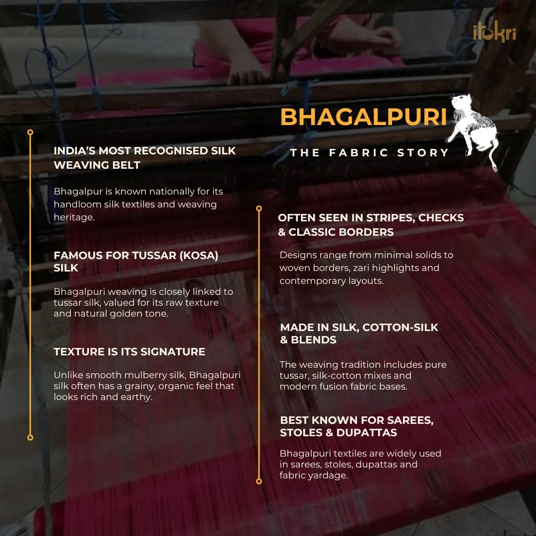 Beige - Handloom Linen Bhagalpuri Fabric 03 sold by Itokri product image thumbnail 5