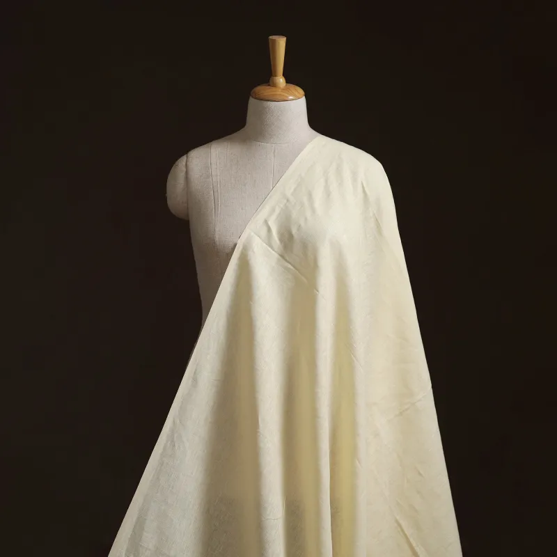 Beige - Handloom Linen Bhagalpuri Fabric 03 made by Itokri