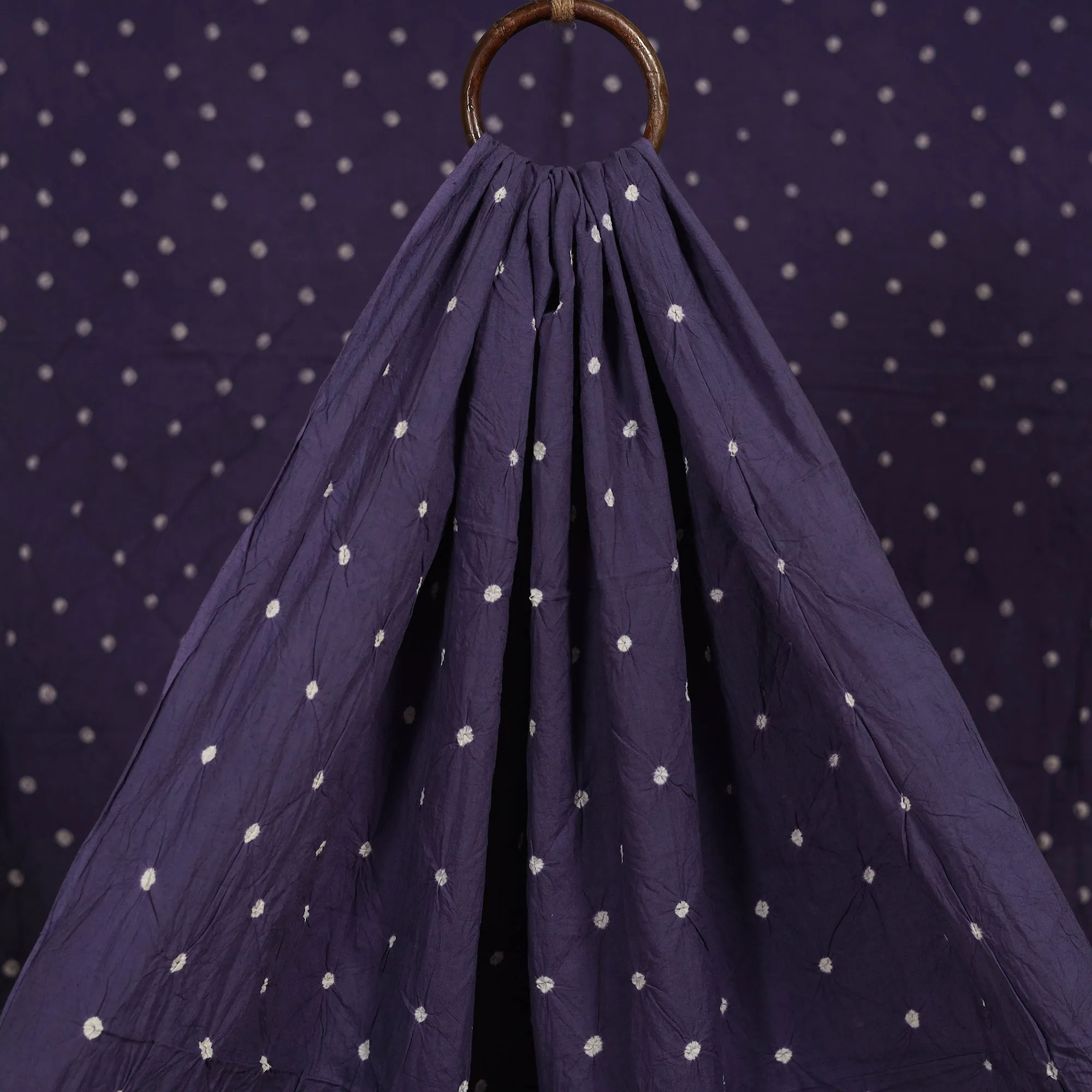 Purple - Kutch Tie-Dye Pure Mul Cotton Bandhani Fabric 09 sold by Itokri product image thumbnail 2