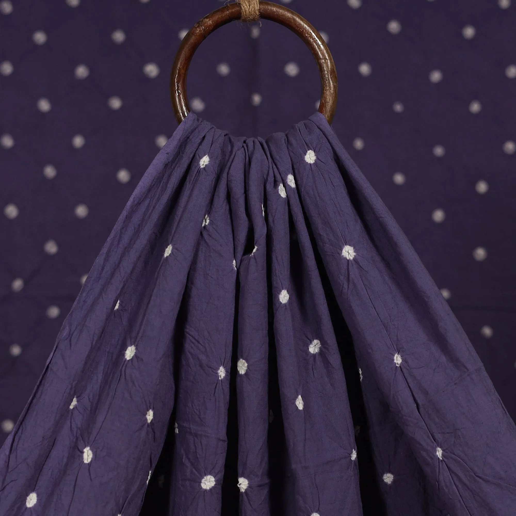 Purple - Kutch Tie-Dye Pure Mul Cotton Bandhani Fabric 09 sold by Itokri product image thumbnail 3