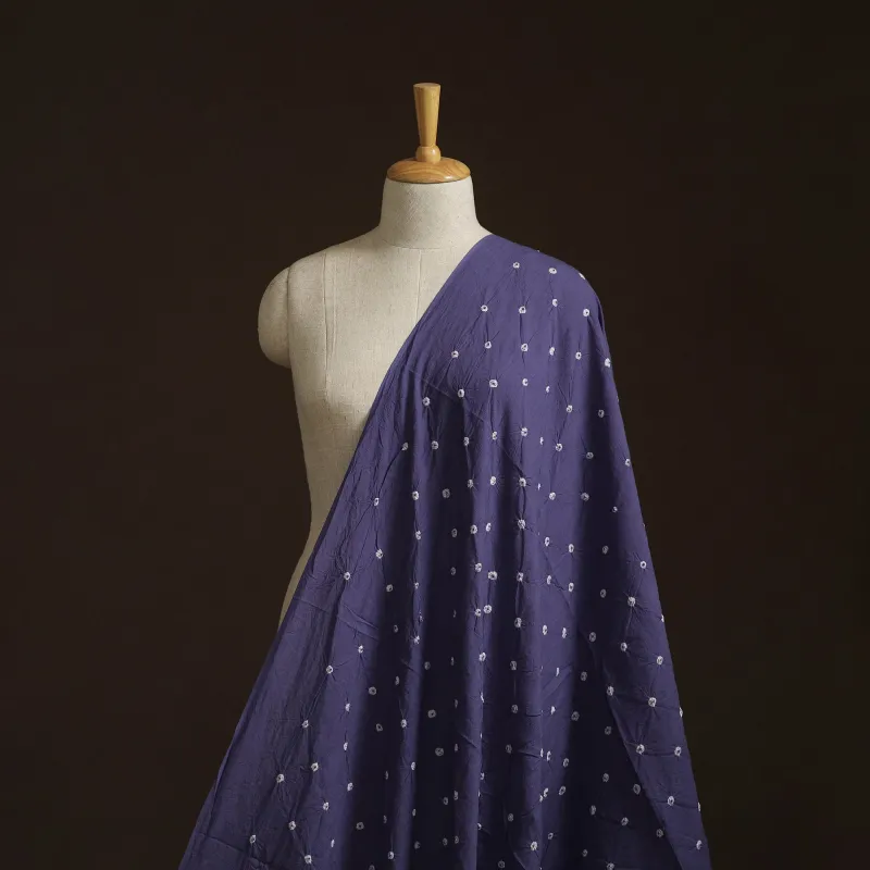 Purple - Kutch Tie-Dye Pure Mul Cotton Bandhani Fabric 09 made by Itokri