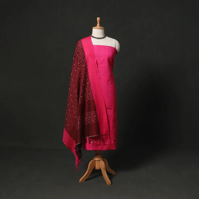 Thread Buti Cotton Plain 2pc Unstitched Dress Material Kurta Set with Earrings 08 made by Itokri