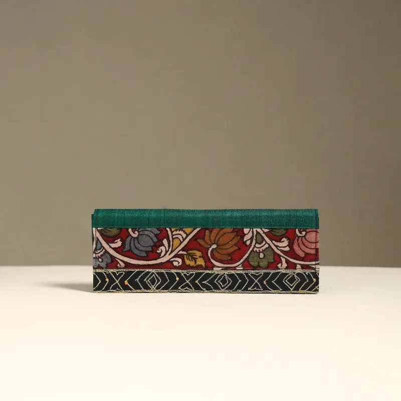 Handpainted Kalamkari Natural Dyed Ghicha Silk Clutch / Wallet 08 made by Itokri