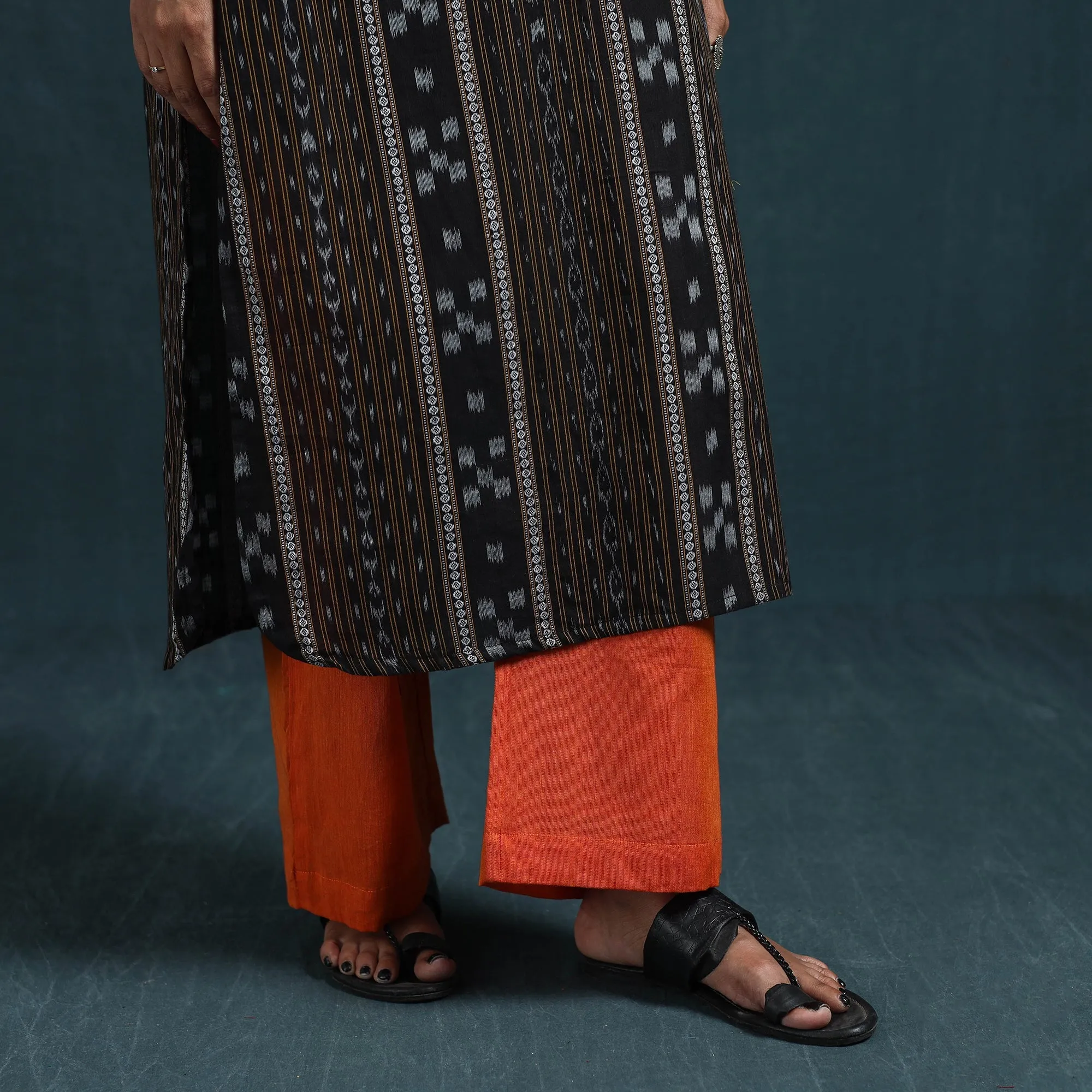 Black - Sambalpuri Ikat Pure Cotton Suit Set with Dupatta for women 09 sold by Itokri product image thumbnail 5