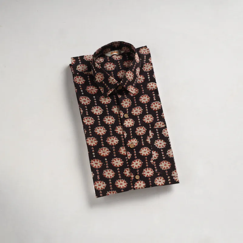Men Cotton Sanganeri Hand Block Print Half Sleeve Shirt 18 made by Itokri