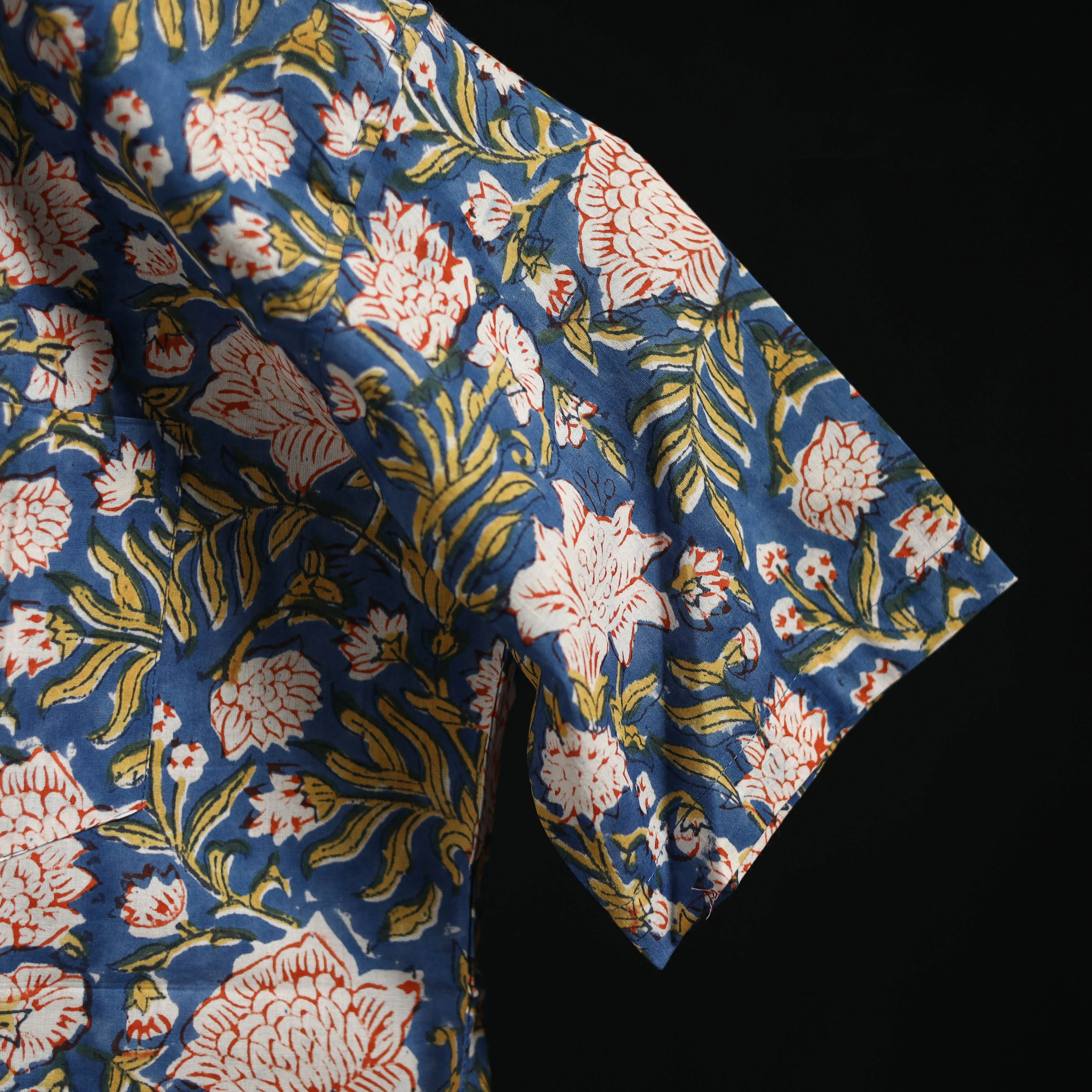 Men Cotton Sanganeri Hand Block Print Half Sleeve Shirt 16 sold by Itokri product image thumbnail 5