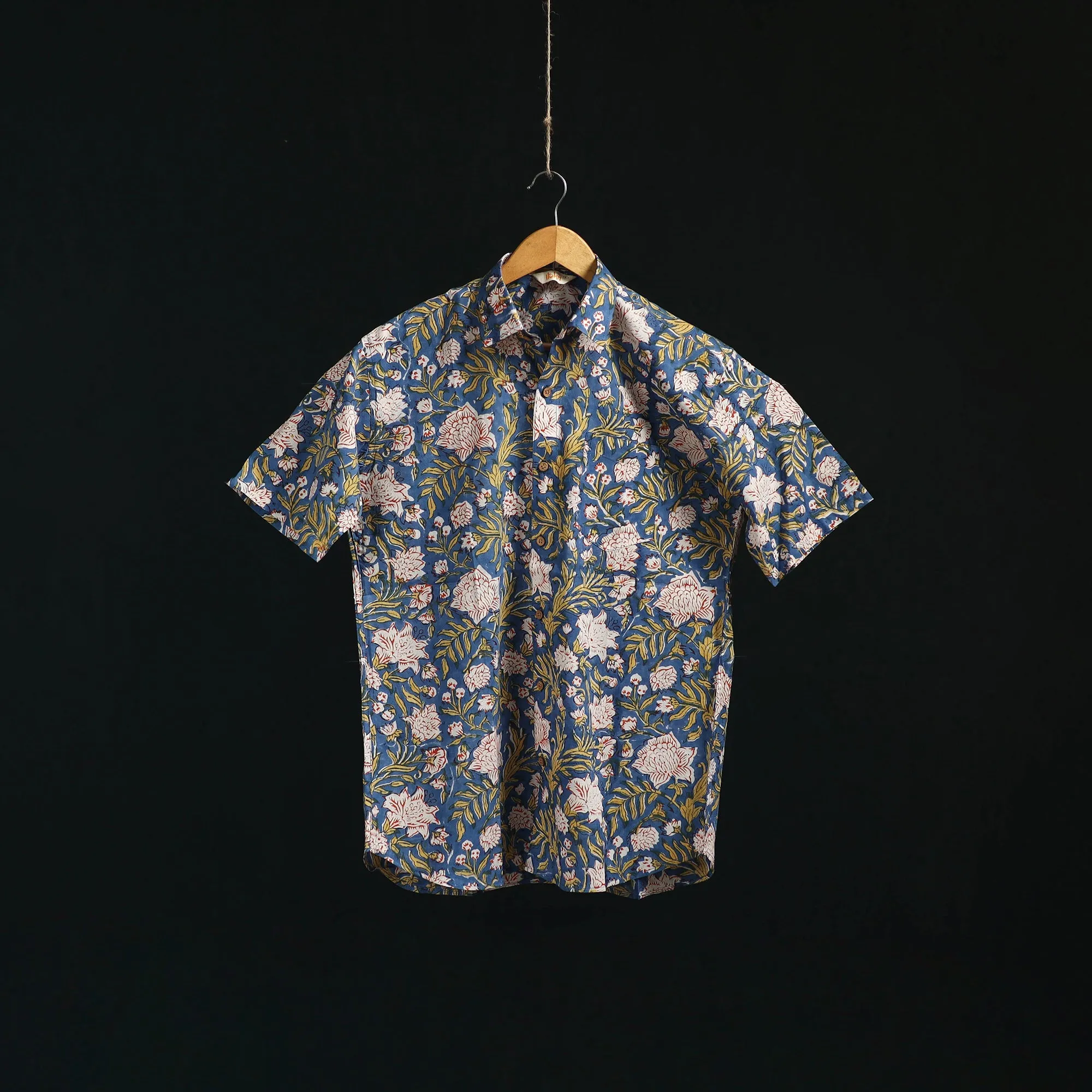 Men Cotton Sanganeri Hand Block Print Half Sleeve Shirt 16 sold by Itokri product image thumbnail 2