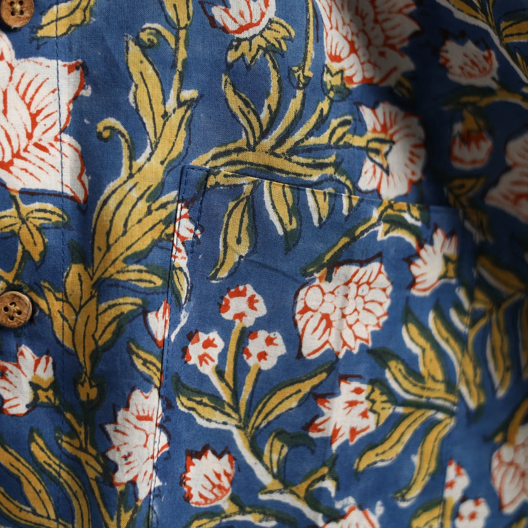 Men Cotton Sanganeri Hand Block Print Half Sleeve Shirt 16 sold by Itokri product image thumbnail 4