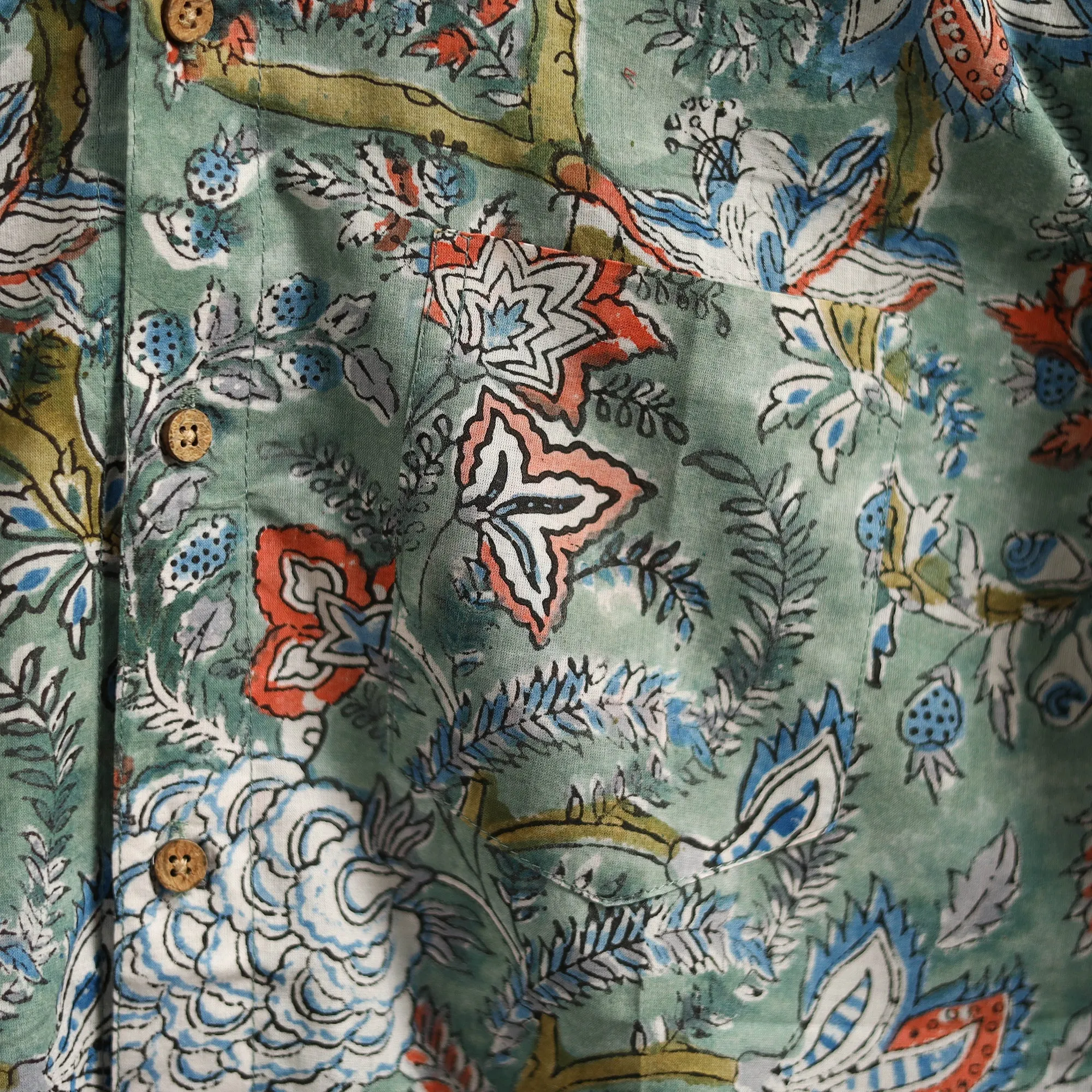 Men Cotton Sanganeri Hand Block Print Half Sleeve Shirt 14 sold by Itokri product image thumbnail 4
