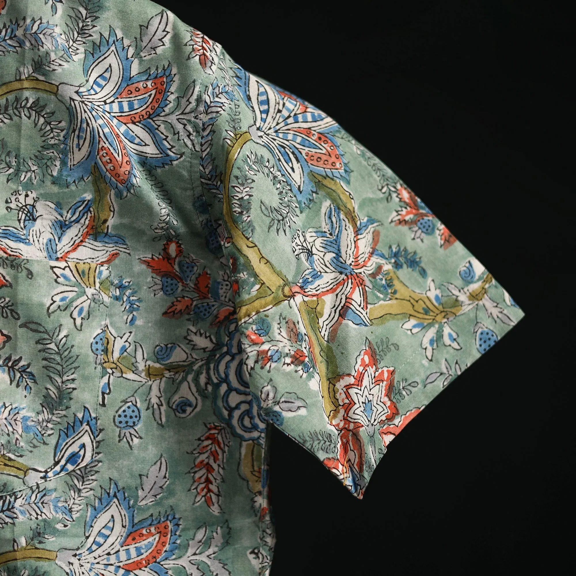 Men Cotton Sanganeri Hand Block Print Half Sleeve Shirt 14 sold by Itokri product image thumbnail 5