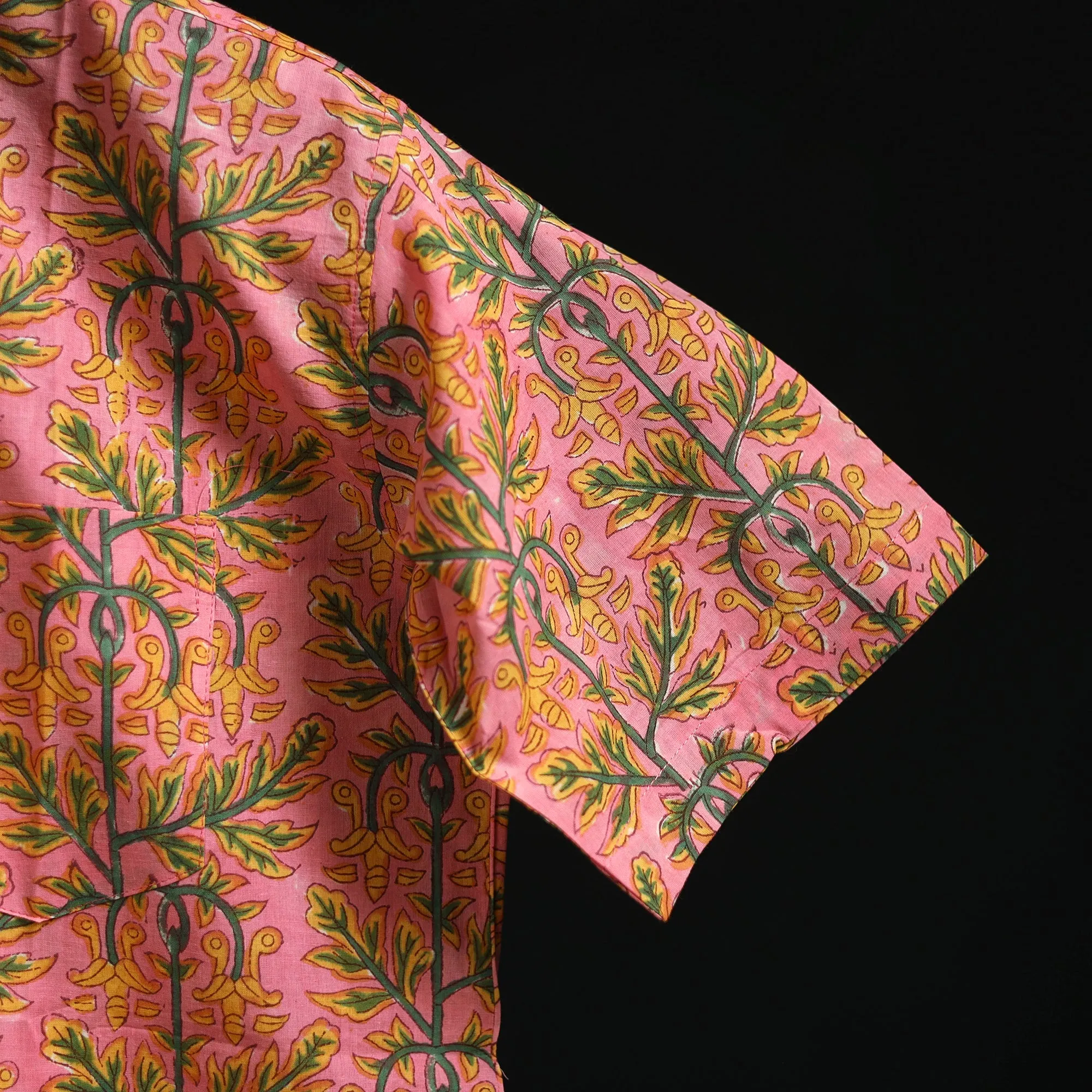 Men Cotton Sanganeri Hand Block Print Half Sleeve Shirt 07 sold by Itokri product image thumbnail 5
