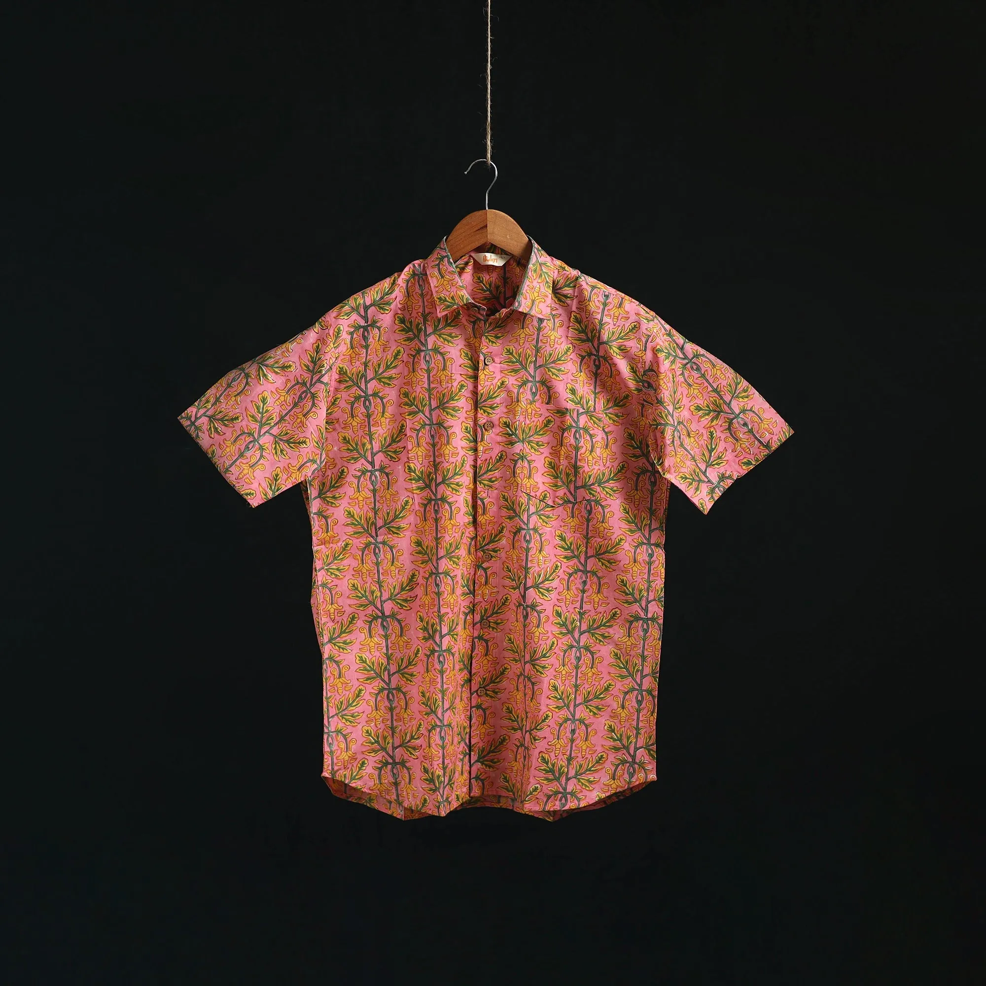 Men Cotton Sanganeri Hand Block Print Half Sleeve Shirt 07 sold by Itokri product image thumbnail 2