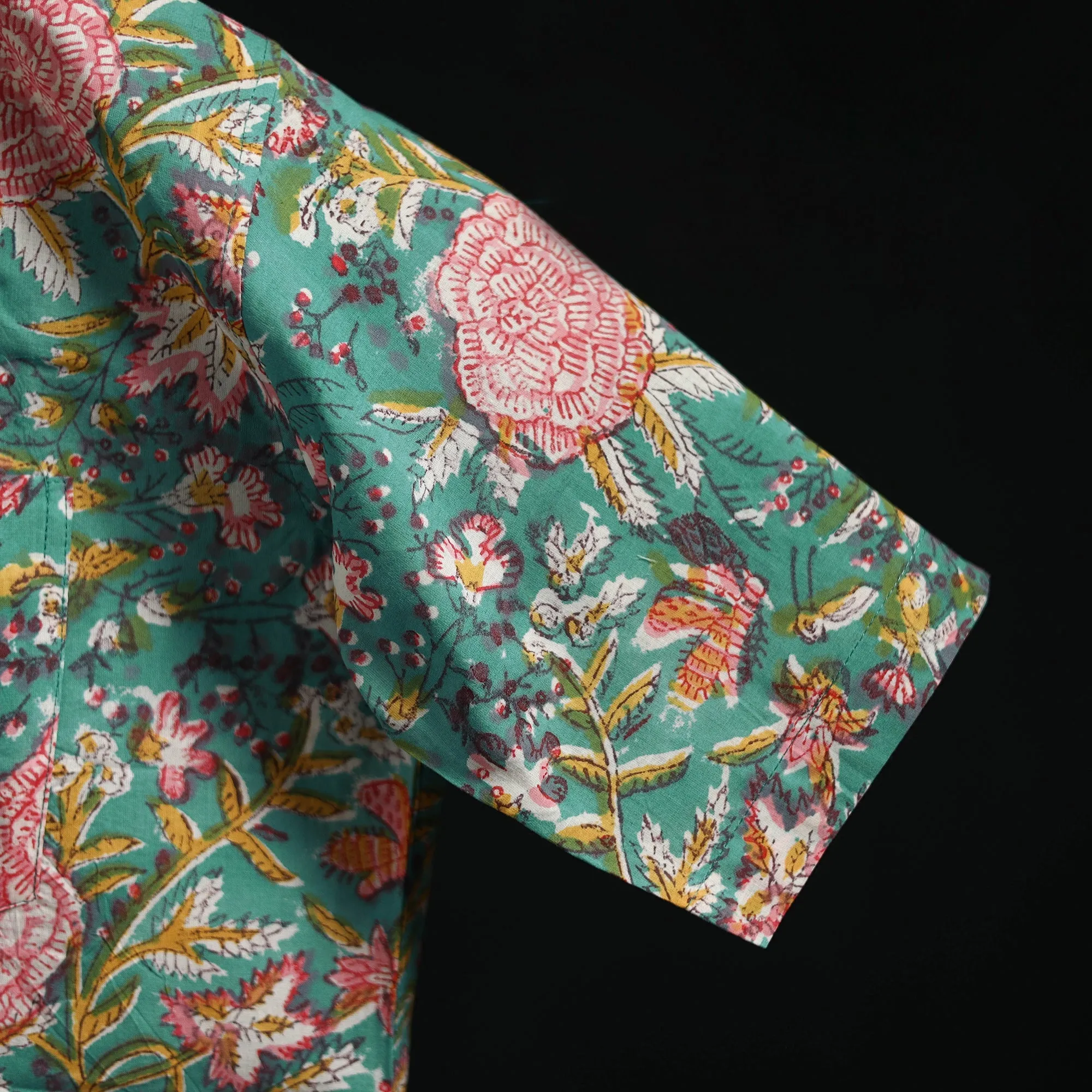 Men Cotton Sanganeri Hand Block Print Half Sleeve Shirt 06 sold by Itokri product image thumbnail 5