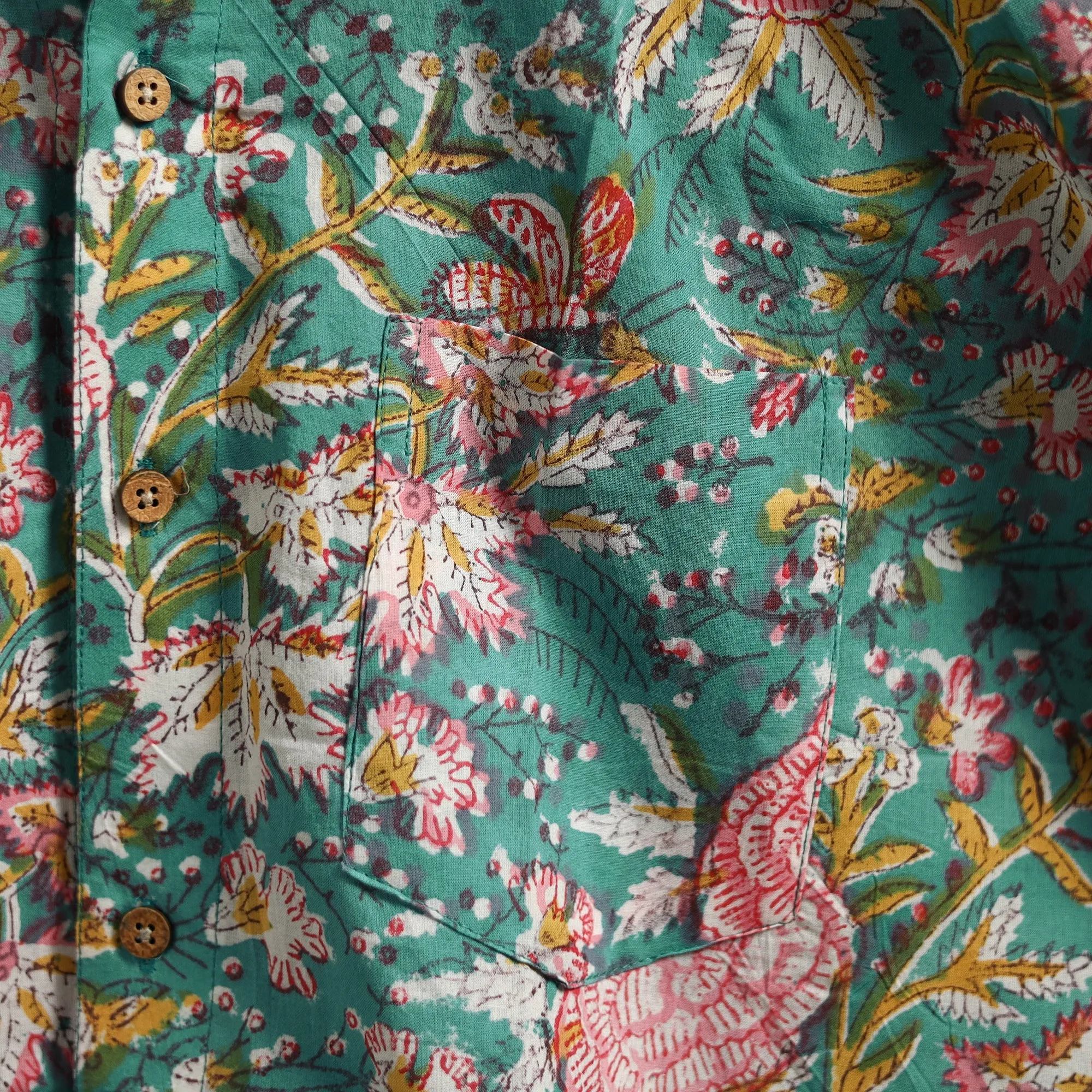 Men Cotton Sanganeri Hand Block Print Half Sleeve Shirt 06 sold by Itokri product image thumbnail 4