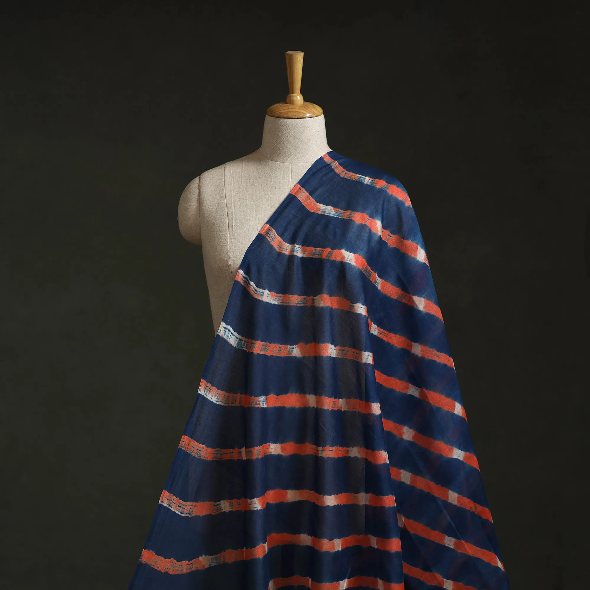 Blue - Mothra Leheriya Tie-Dye Chanderi Silk Fabric 17 sold by Itokri product image thumbnail 2