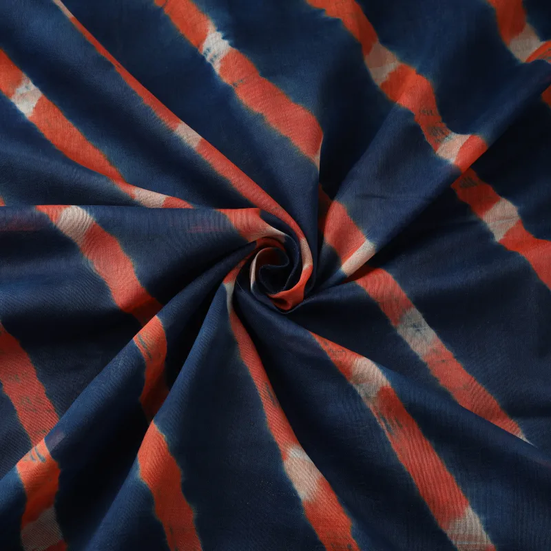 Blue - Mothra Leheriya Tie-Dye Chanderi Silk Fabric 17 made by Itokri