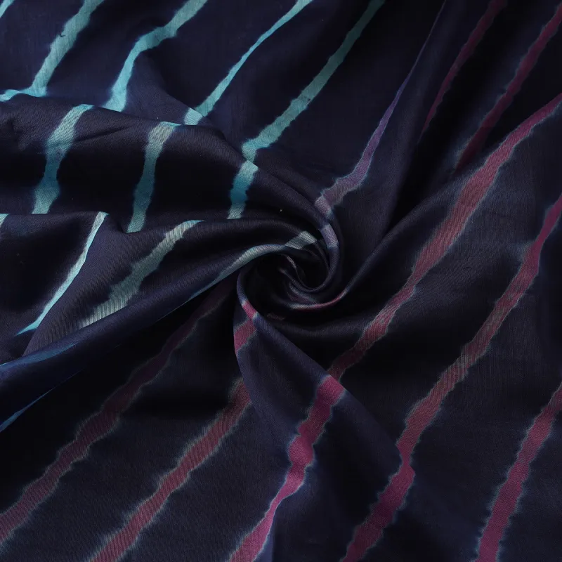 Blue - Leheriya Tie-Dye Chanderi Silk Fabric 02 made by Itokri