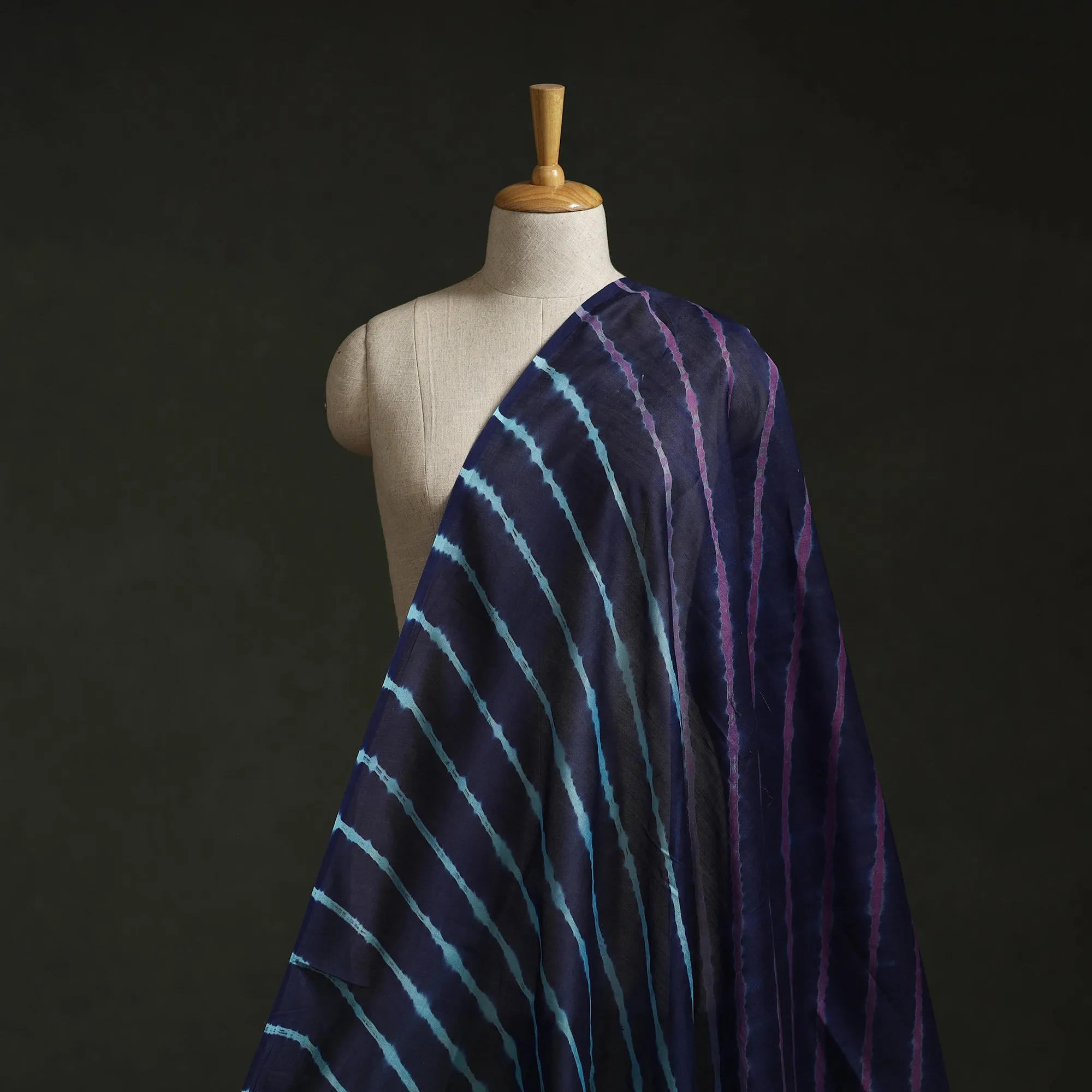 Blue - Leheriya Tie-Dye Chanderi Silk Fabric 02 sold by Itokri product image thumbnail 2