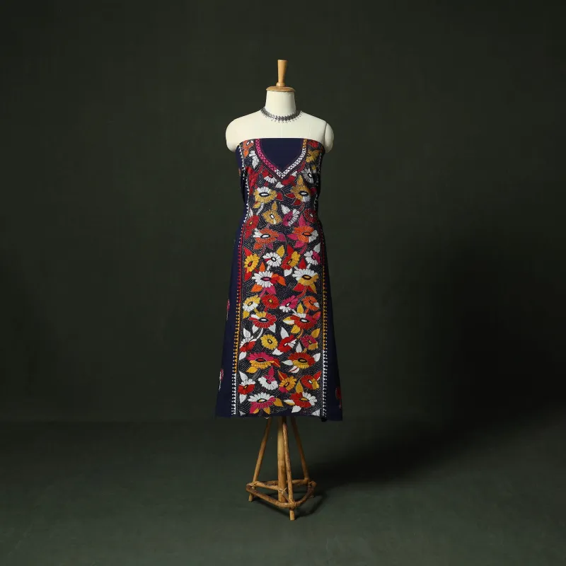 Bengal Nakshi Kantha Hand Embroidered Cotton Unstitched Kurta Material (2.7M) 11 made by Itokri