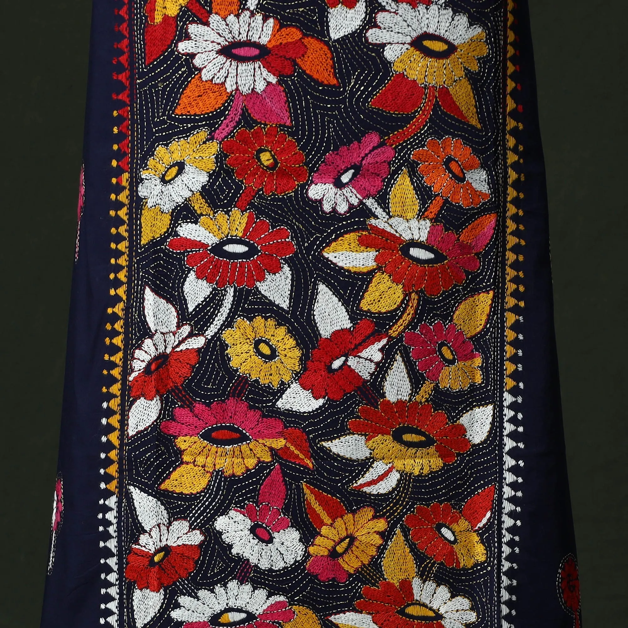 Bengal Nakshi Kantha Hand Embroidered Cotton Unstitched Kurta Material (2.7M) 11 sold by Itokri product image thumbnail 4