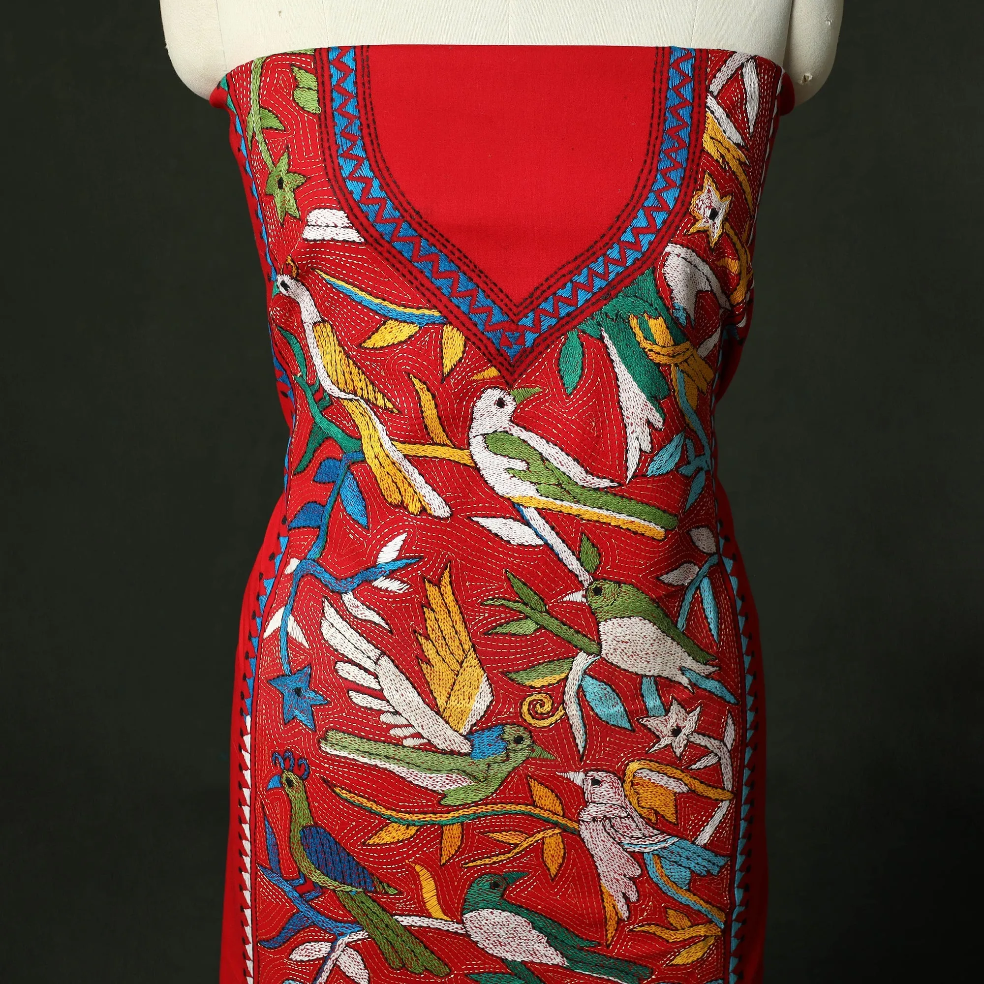 Bengal Nakshi Kantha Hand Embroidered Cotton Unstitched Kurta Material (2.7M) 18 sold by Itokri product image thumbnail 3