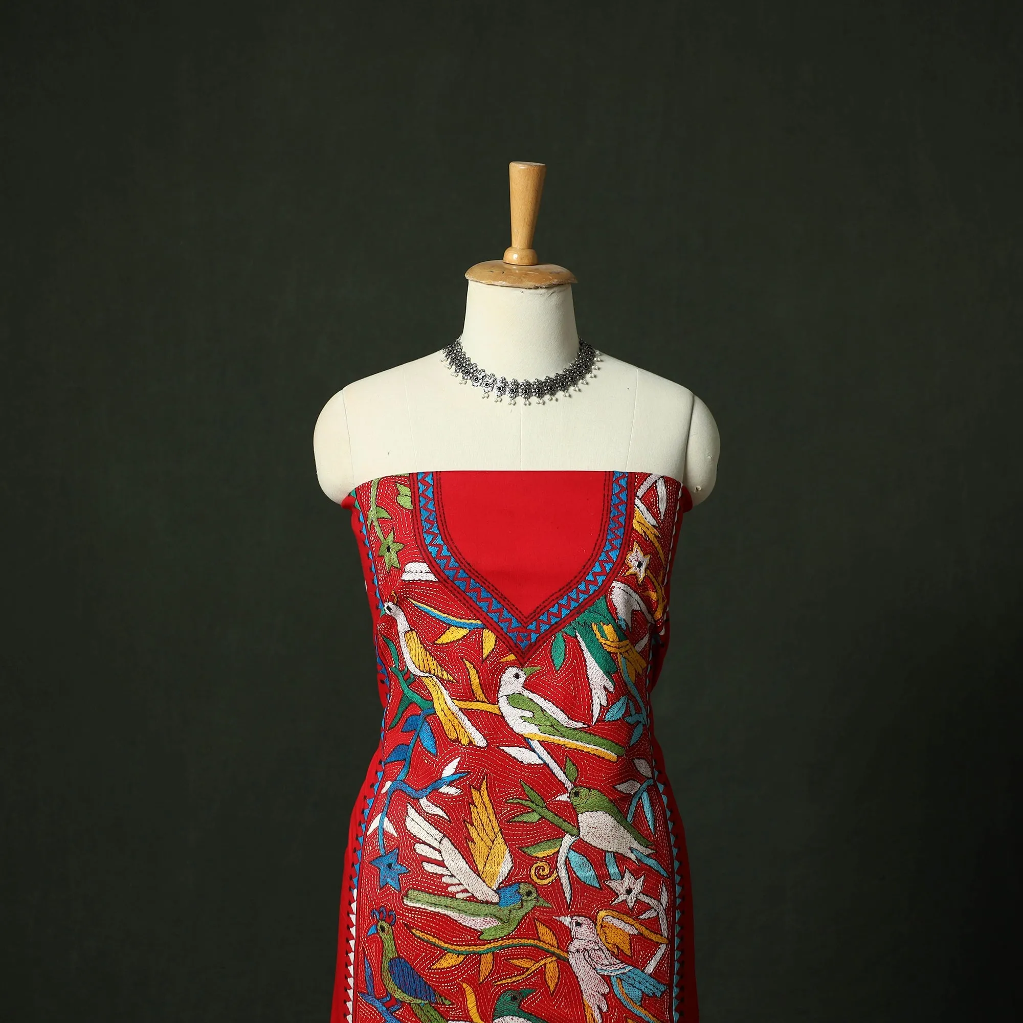 Bengal Nakshi Kantha Hand Embroidered Cotton Unstitched Kurta Material (2.7M) 18 sold by Itokri product image thumbnail 2