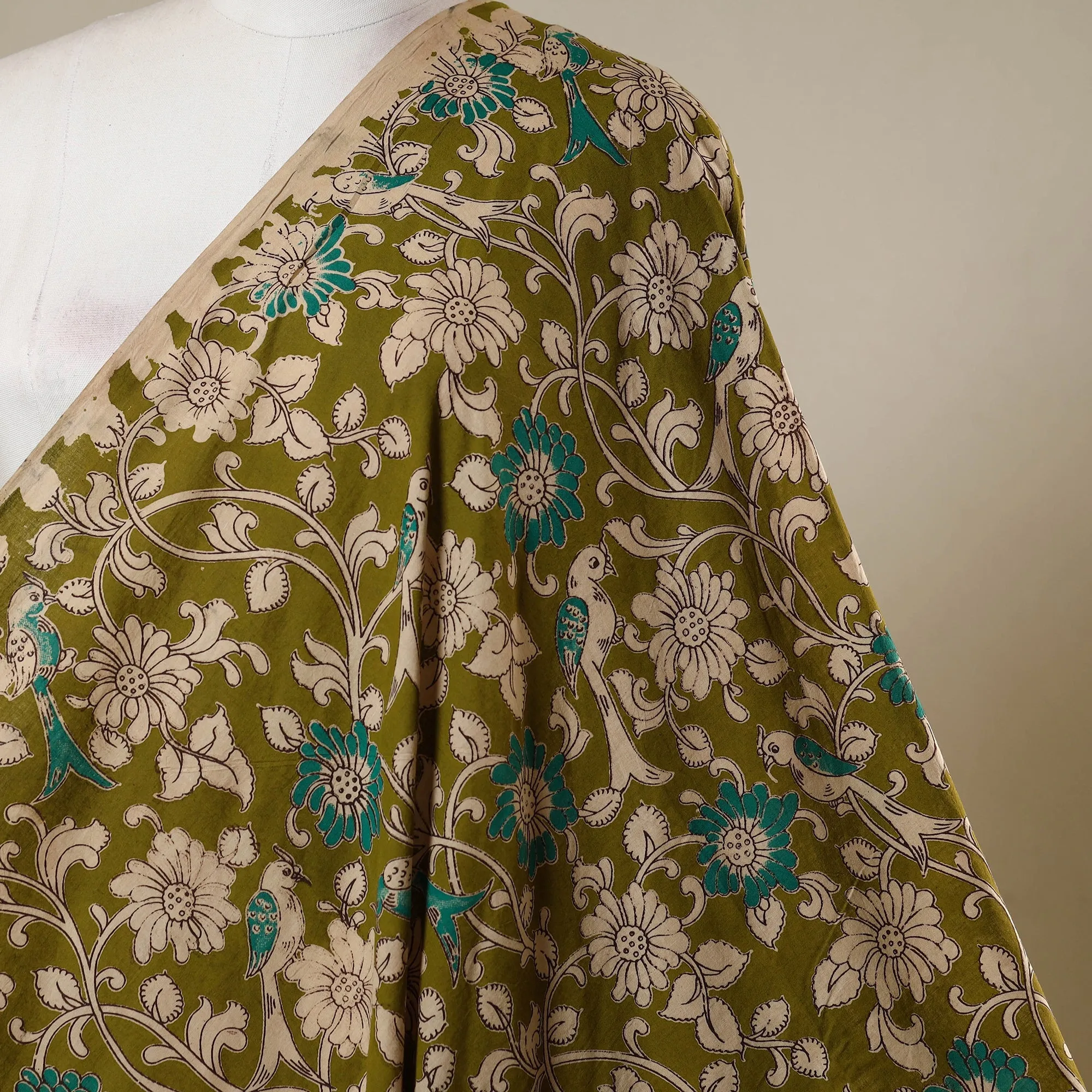 Green - Printed Cotton Kalamkari Fabric 05 sold by Itokri product image thumbnail 2