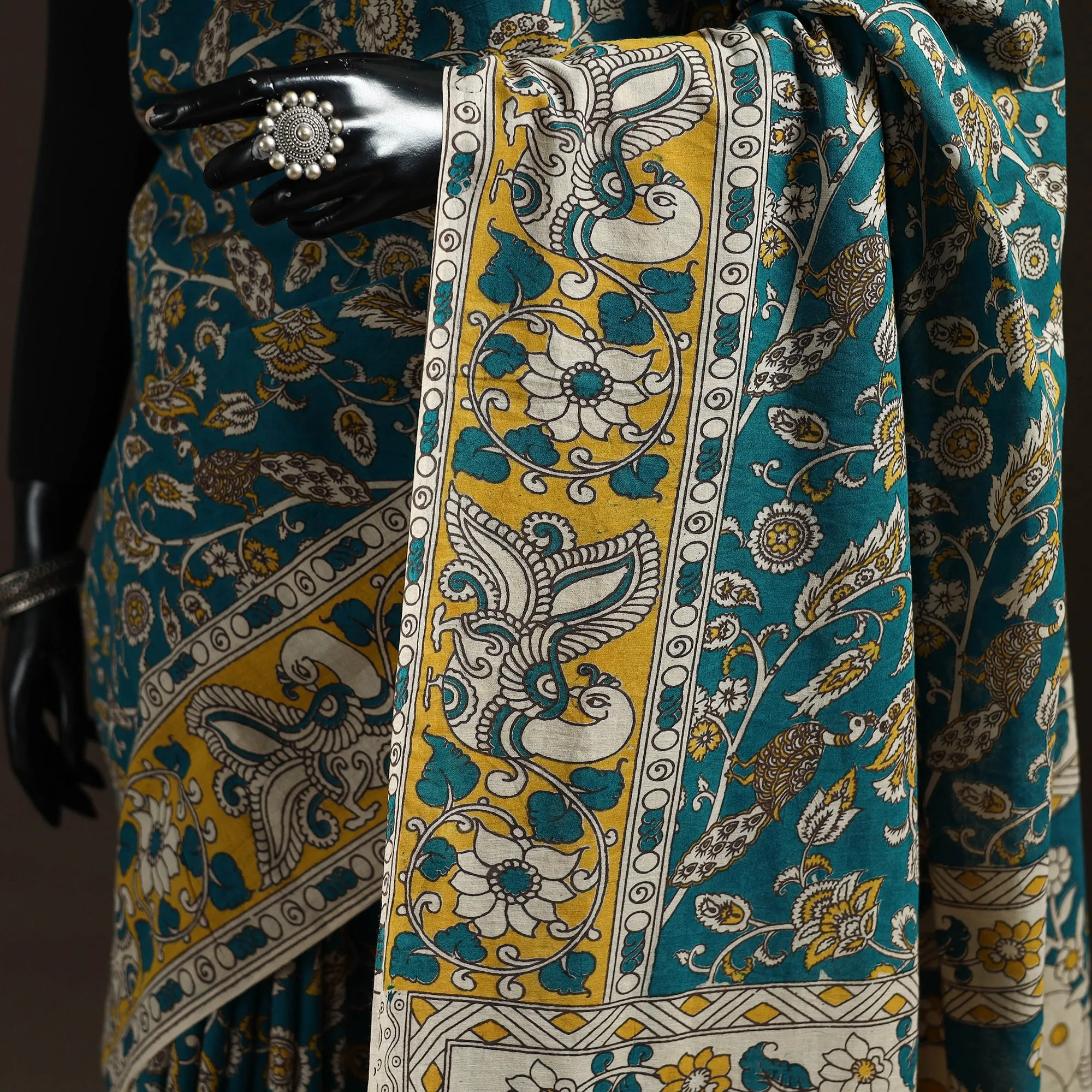 Printed Cotton Kalamkari Saree 16 sold by Itokri product image thumbnail 3