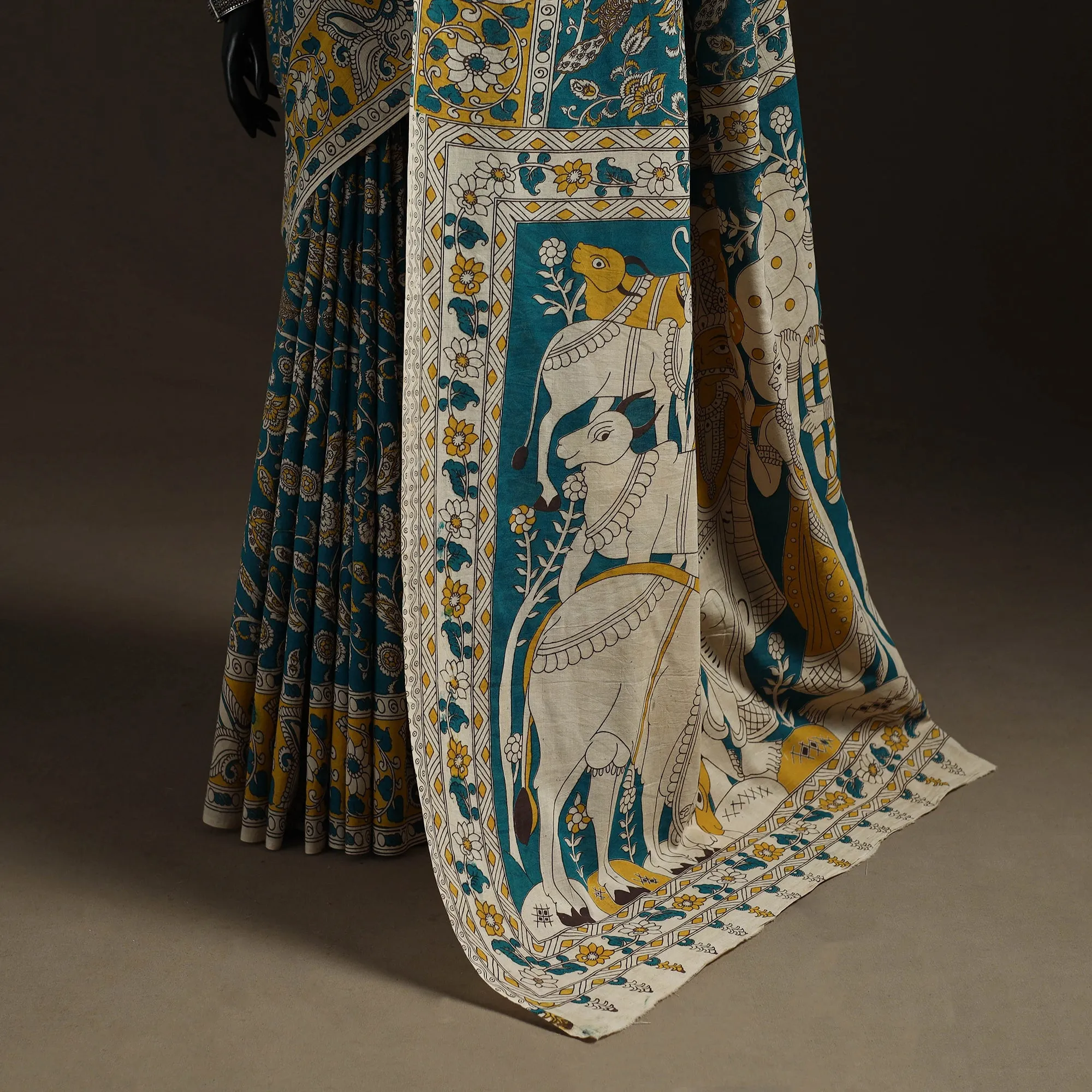 Printed Cotton Kalamkari Saree 16 sold by Itokri product image thumbnail 4