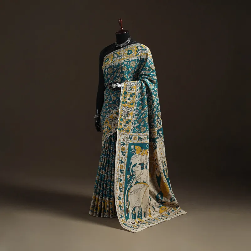 Printed Cotton Kalamkari Saree 16 made by Itokri