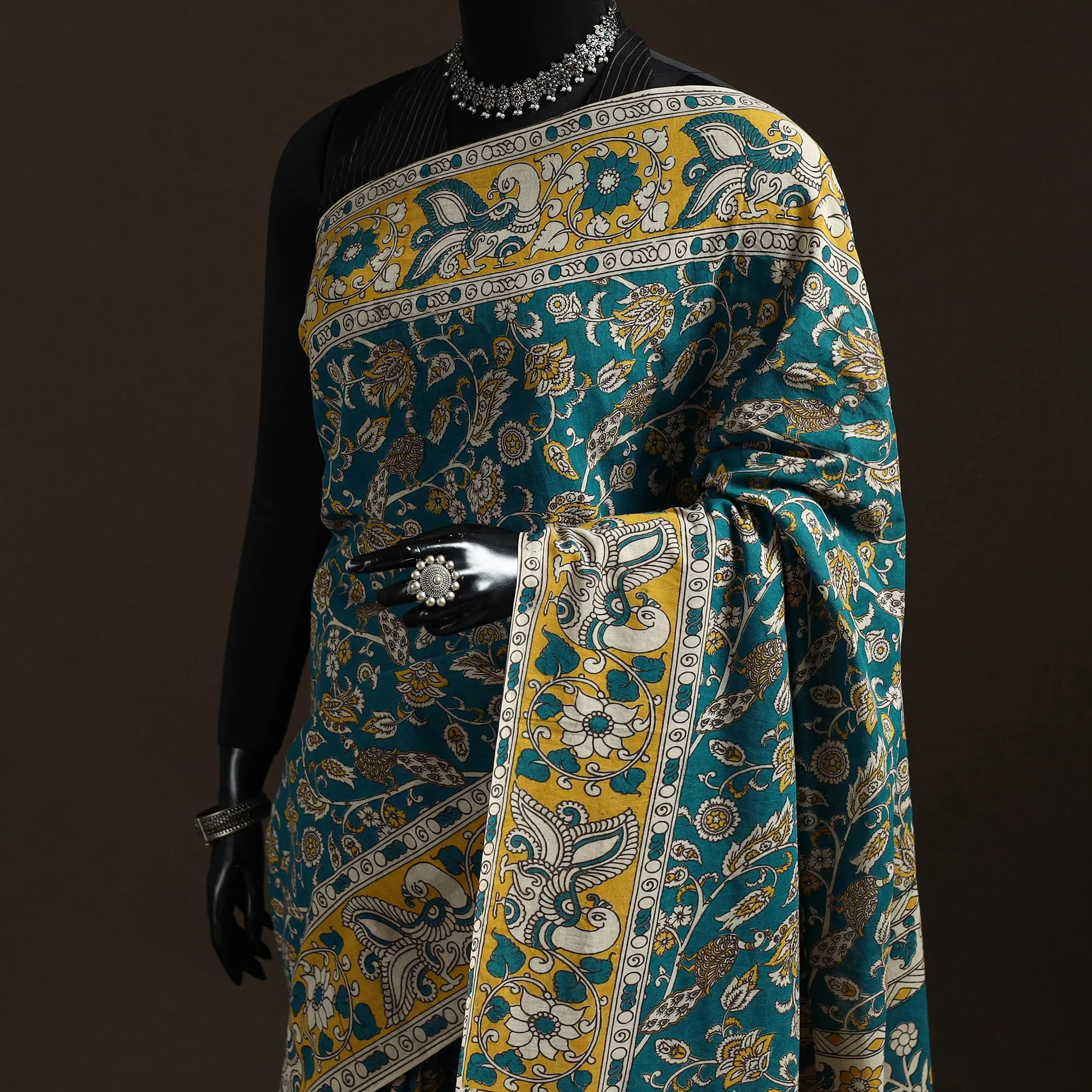 Printed Cotton Kalamkari Saree 16 sold by Itokri product image thumbnail 2