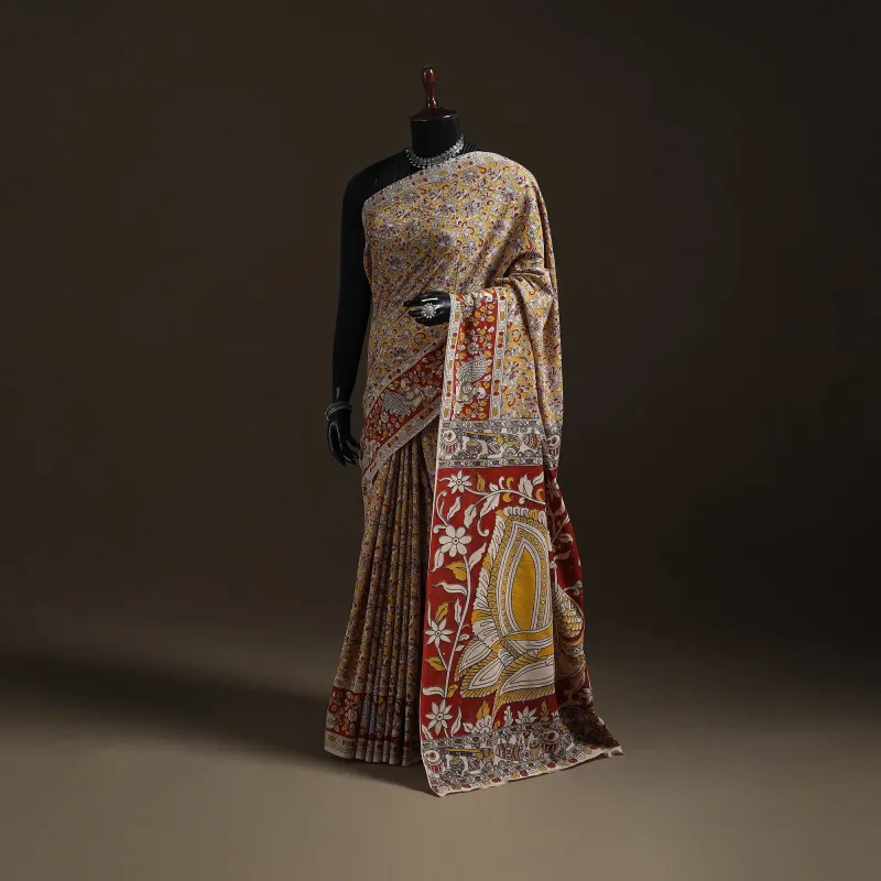 Printed Cotton Kalamkari Saree 19 made by Itokri