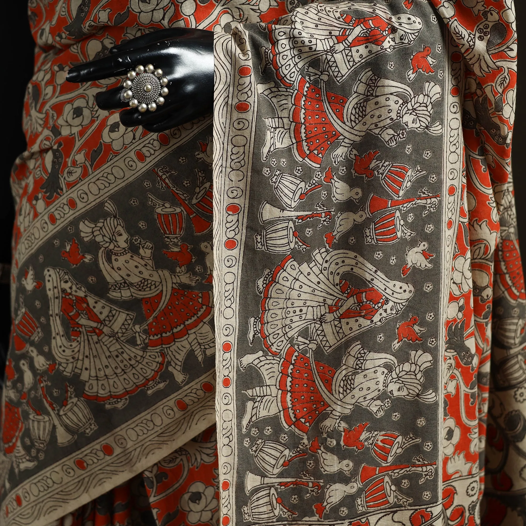 Printed Cotton Kalamkari Saree 22 sold by Itokri product image thumbnail 3