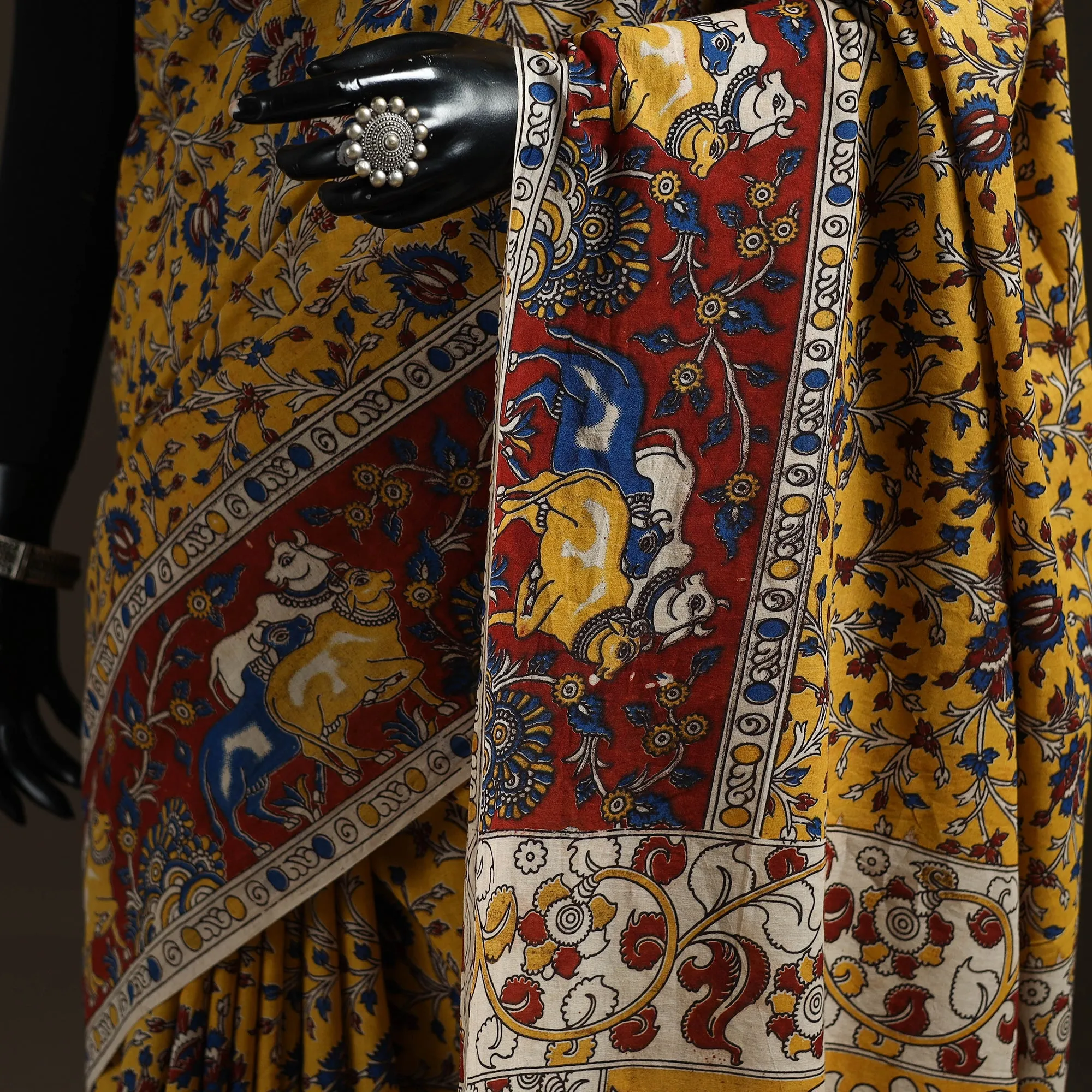 Printed Cotton Kalamkari Saree 27 sold by Itokri product image thumbnail 3