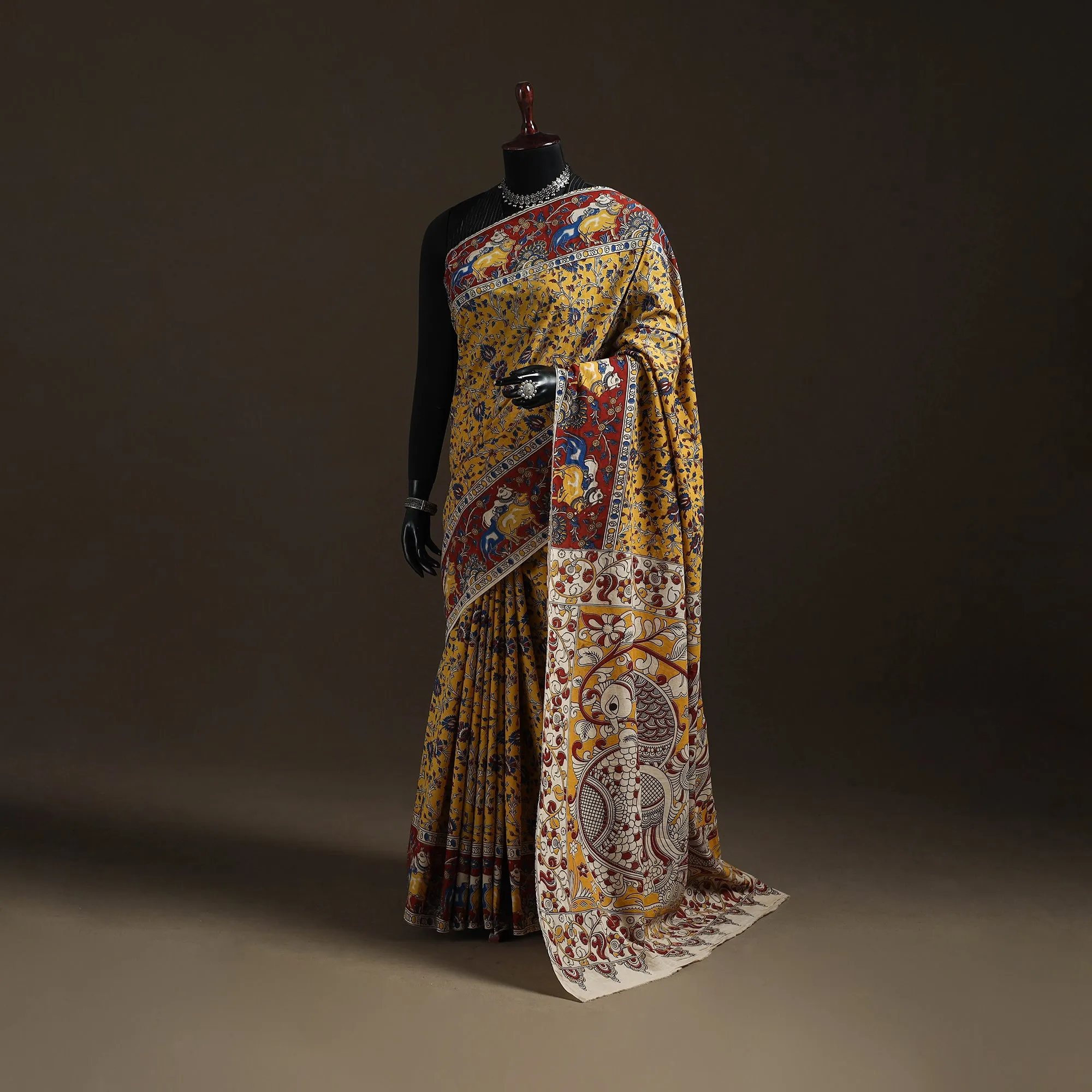 Printed Cotton Kalamkari Saree 27 sold by Itokri
