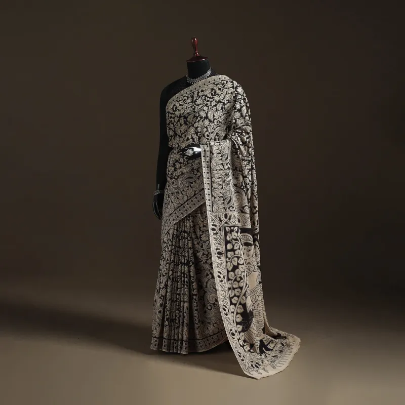 Printed Cotton Kalamkari Saree 35 made by Itokri