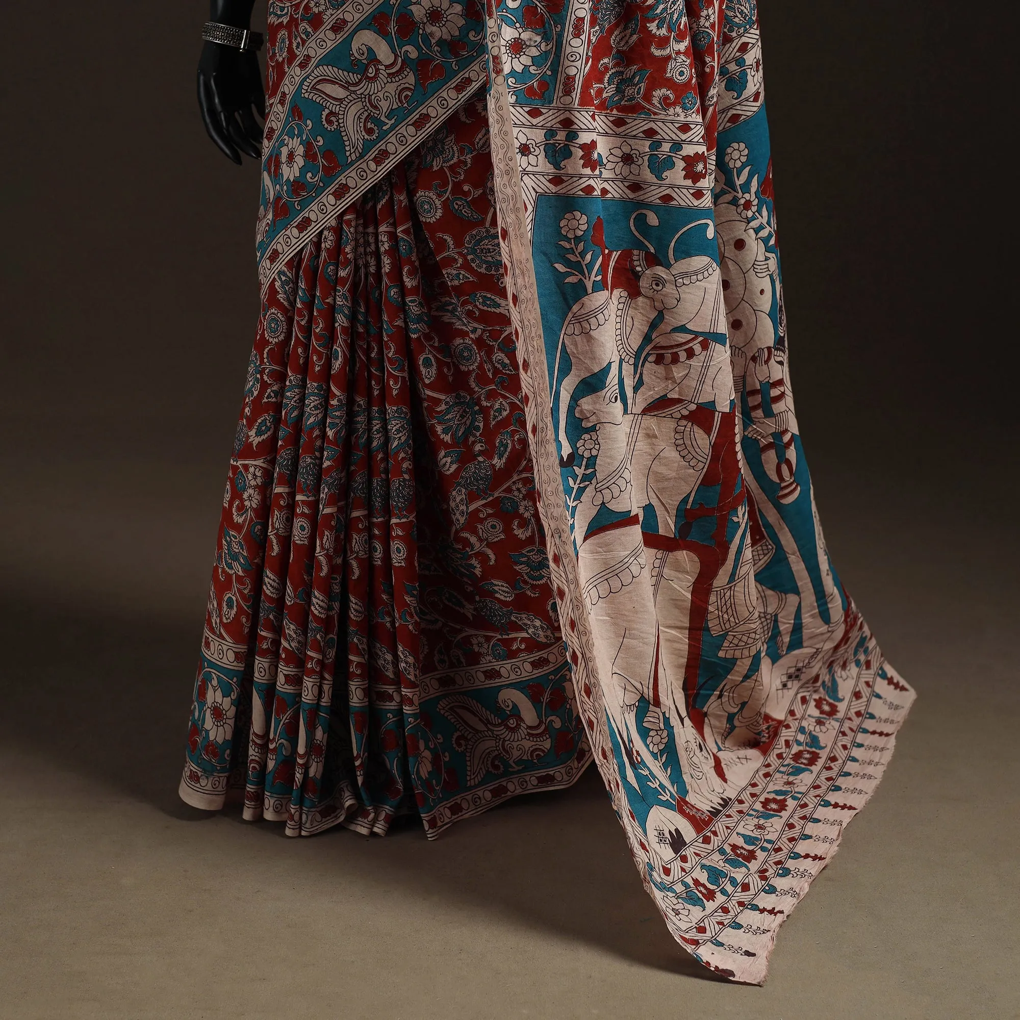 Printed Cotton Kalamkari Saree 40 sold by Itokri product image thumbnail 4