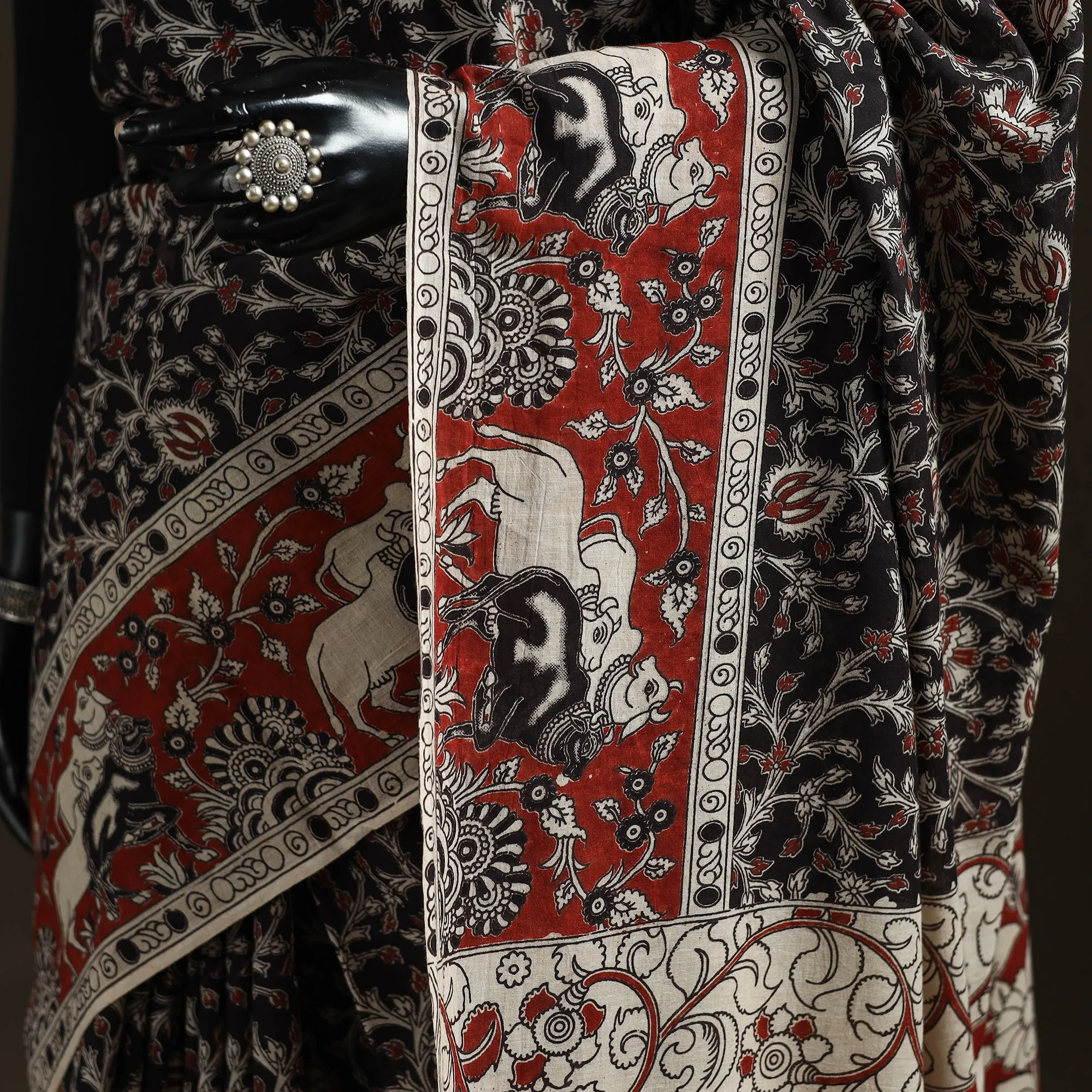Printed Cotton Kalamkari Saree 48 sold by Itokri product image thumbnail 3