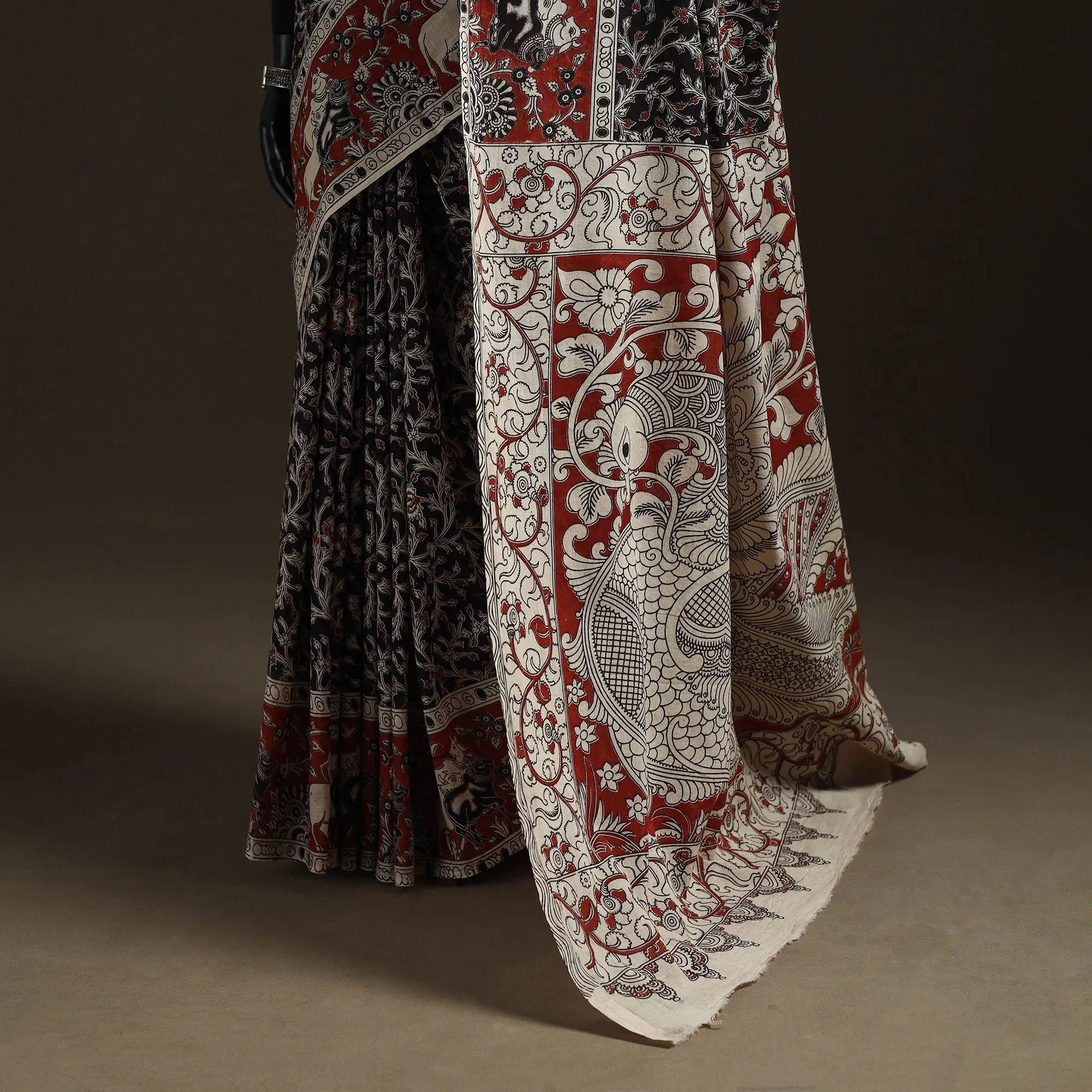 Printed Cotton Kalamkari Saree 48 sold by Itokri product image thumbnail 4