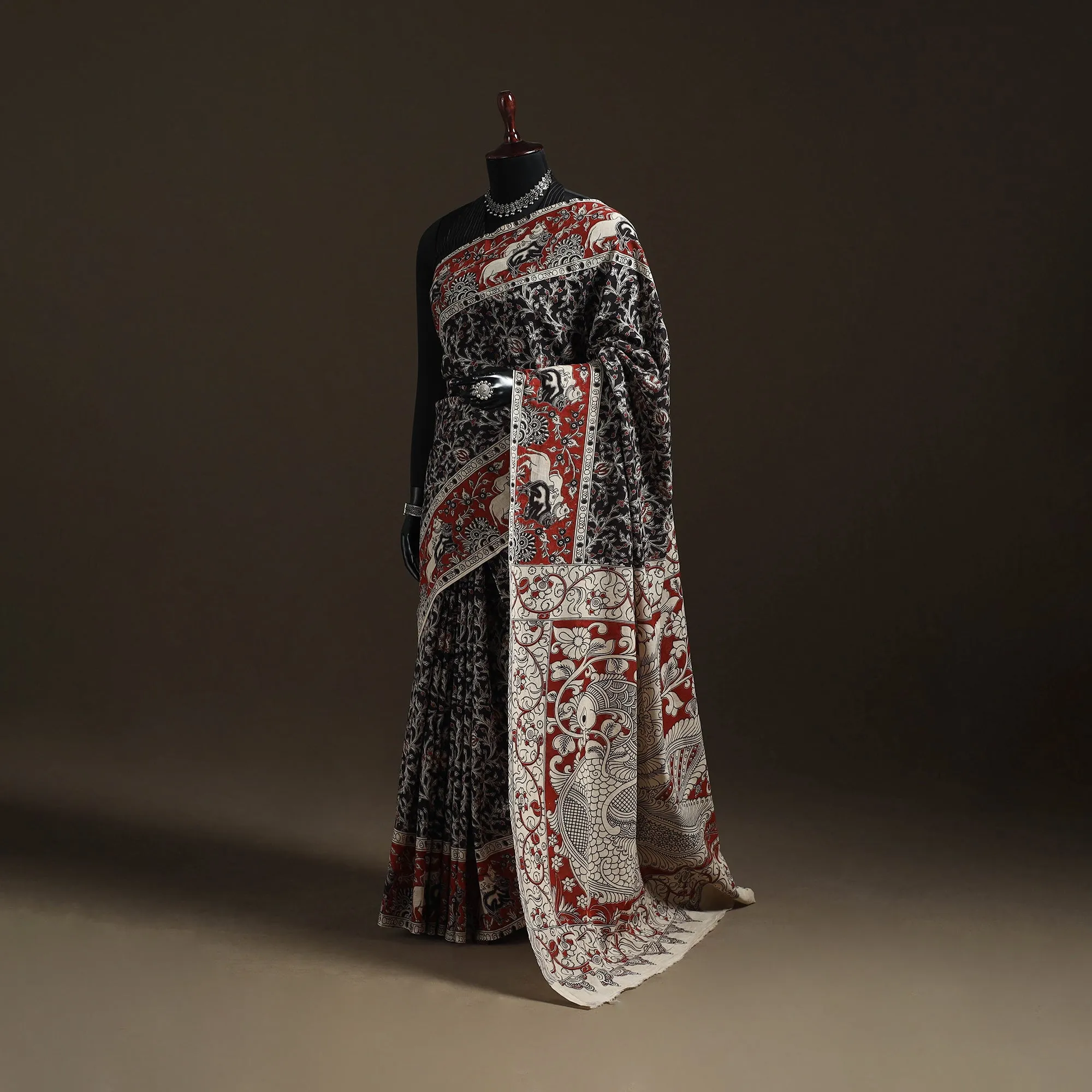 Printed Cotton Kalamkari Saree 48 sold by Itokri