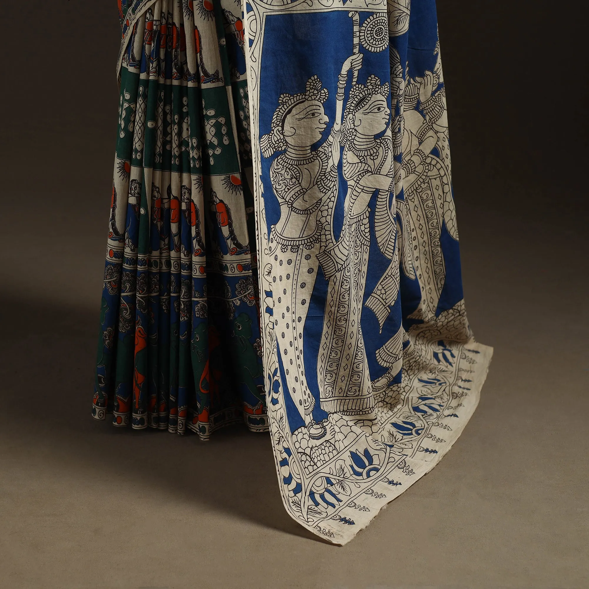 Printed Cotton Kalamkari Saree 47 sold by Itokri product image thumbnail 4